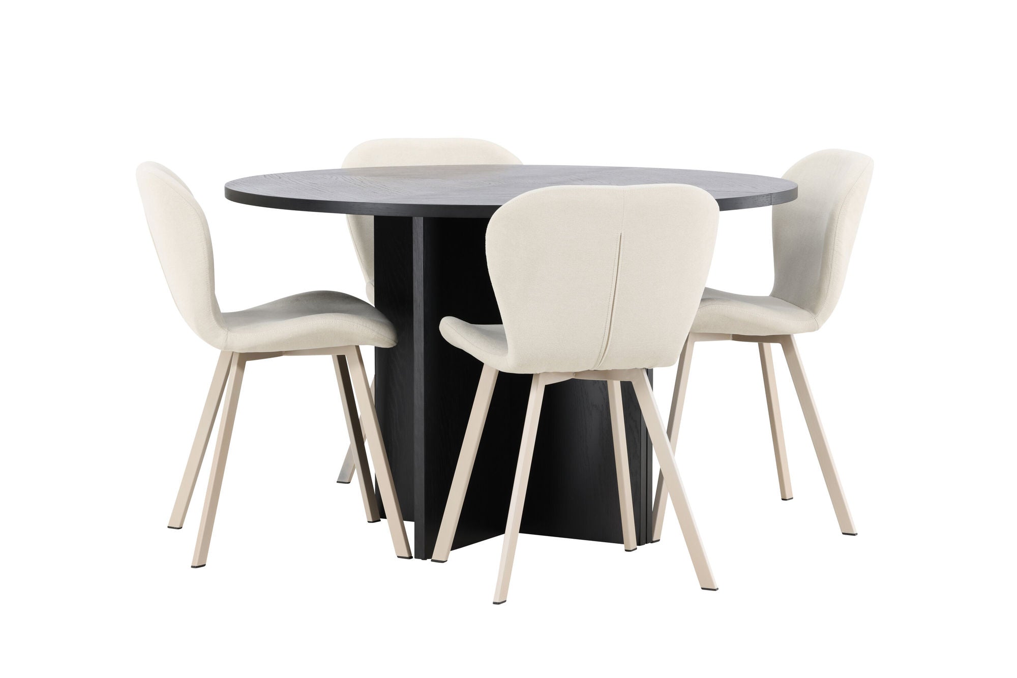 Venture Home Strada bord - Black with 4 Lilja stol - Beige