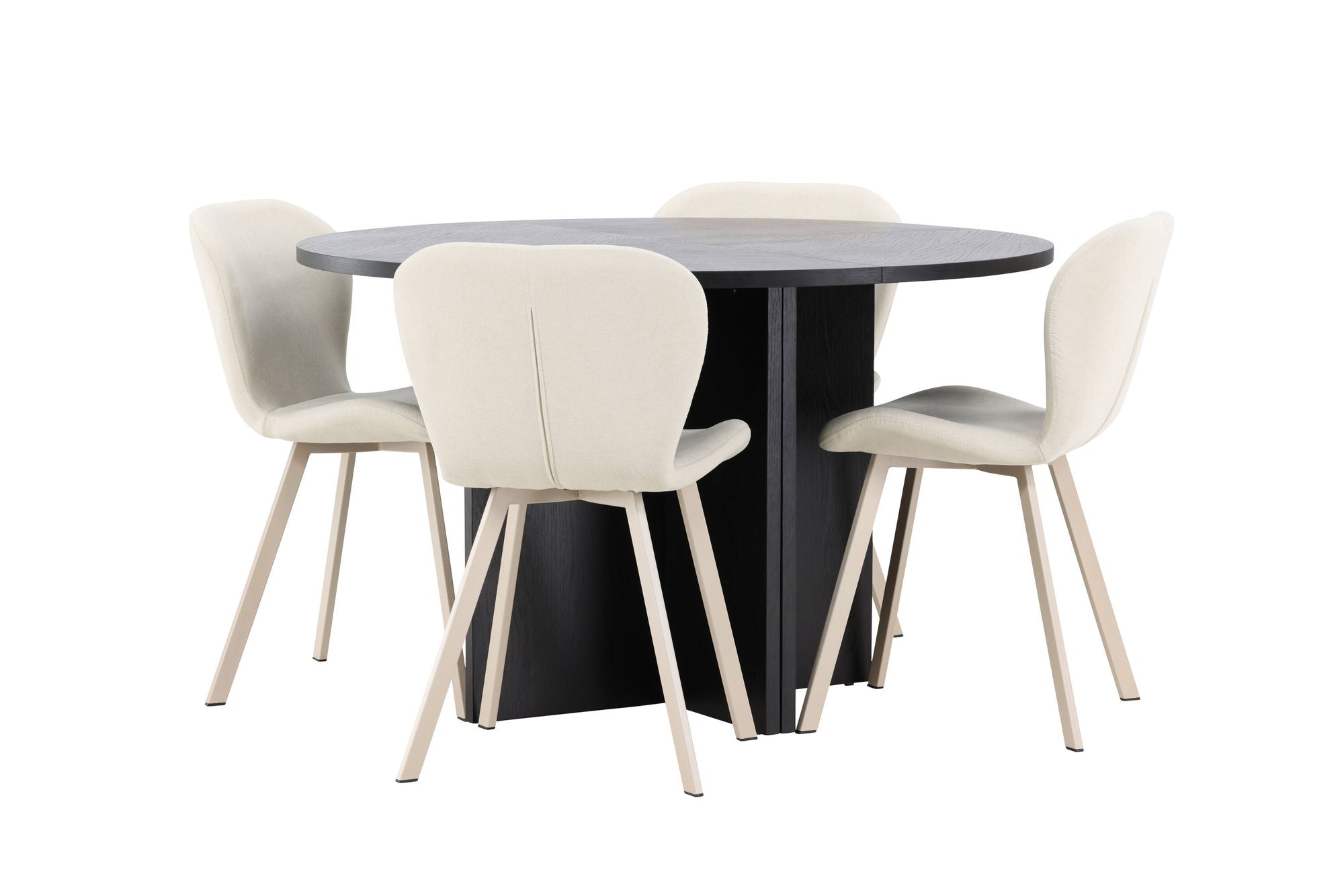 Venture Home Strada bord - Black with 4 Lilja stol - Beige