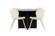 Venture Home Strada bord - Black with 4 Lilja stol - Beige