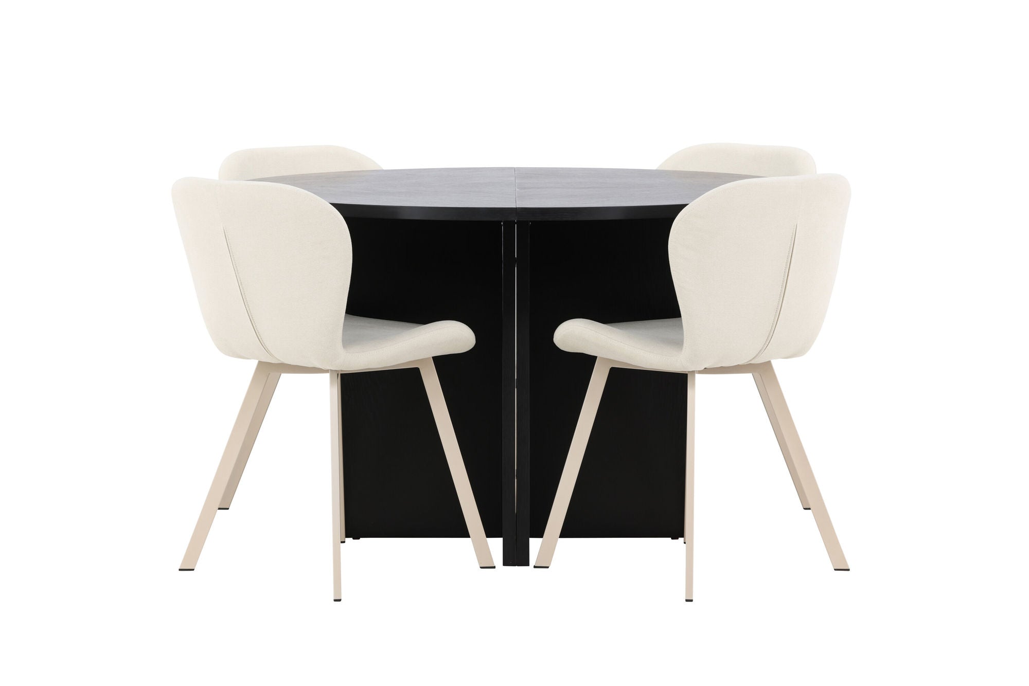 Venture Home Strada bord - Black with 4 Lilja stol - Beige