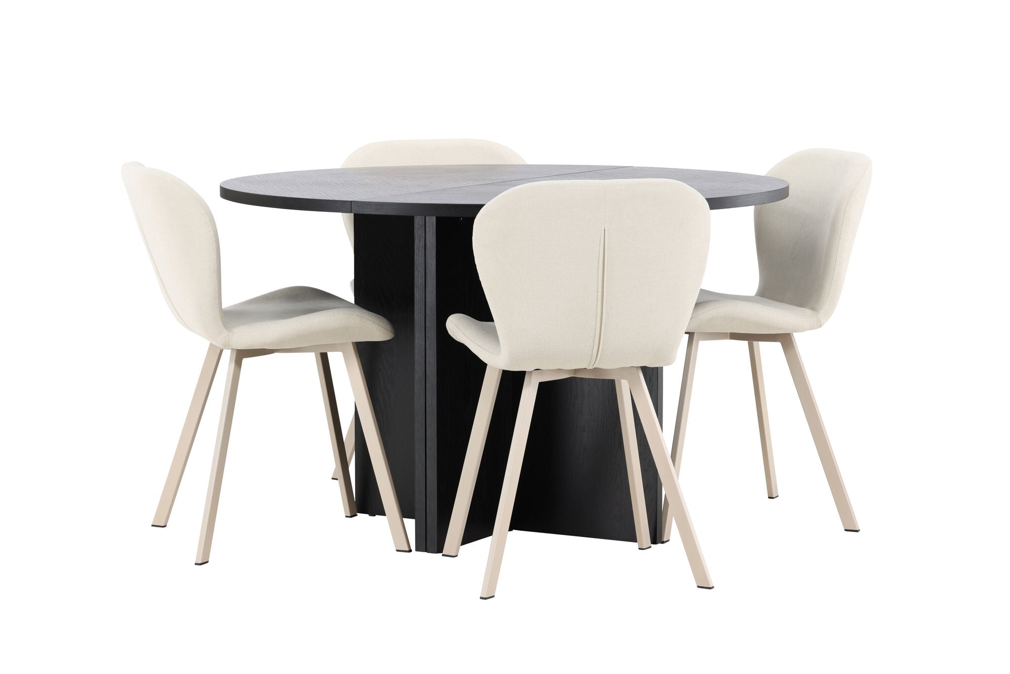 Venture Home Strada bord - Black with 4 Lilja stol - Beige