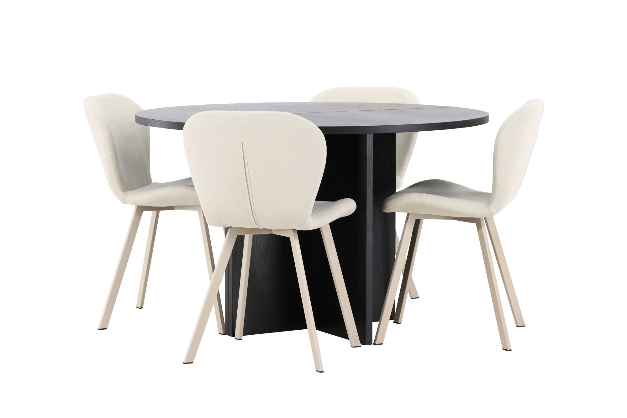 Venture Home Strada bord - Black with 4 Lilja stol - Beige