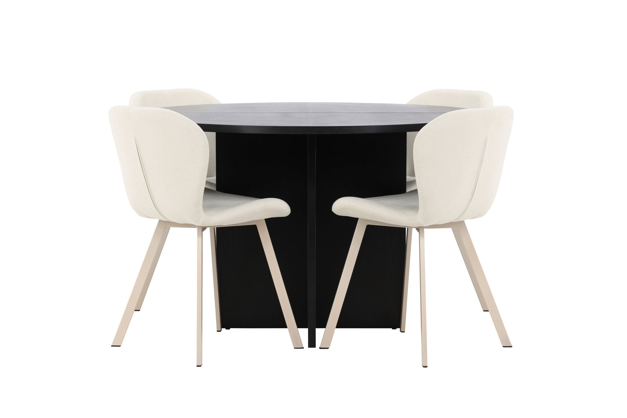 Venture Home Strada bord - Black with 4 Lilja stol - Beige