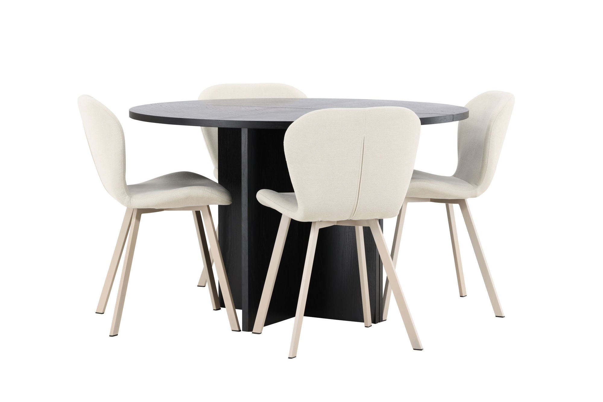 Venture Home Strada bord - Black with 4 Lilja stol - Beige