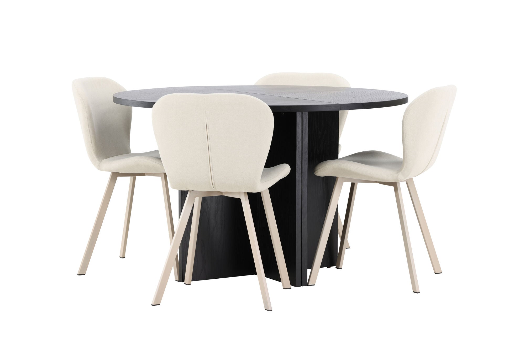 Venture Home Strada bord - Black with 4 Lilja stol - Beige