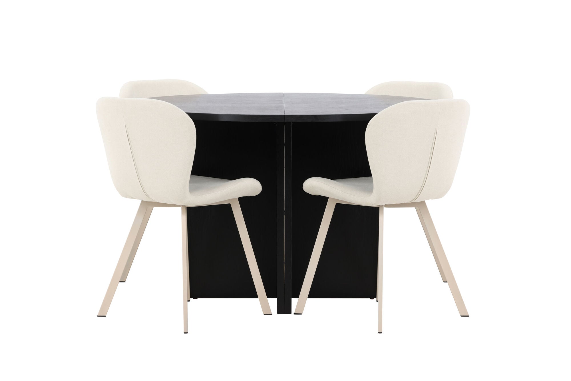 Venture Home Strada bord - Black with 4 Lilja stol - Beige