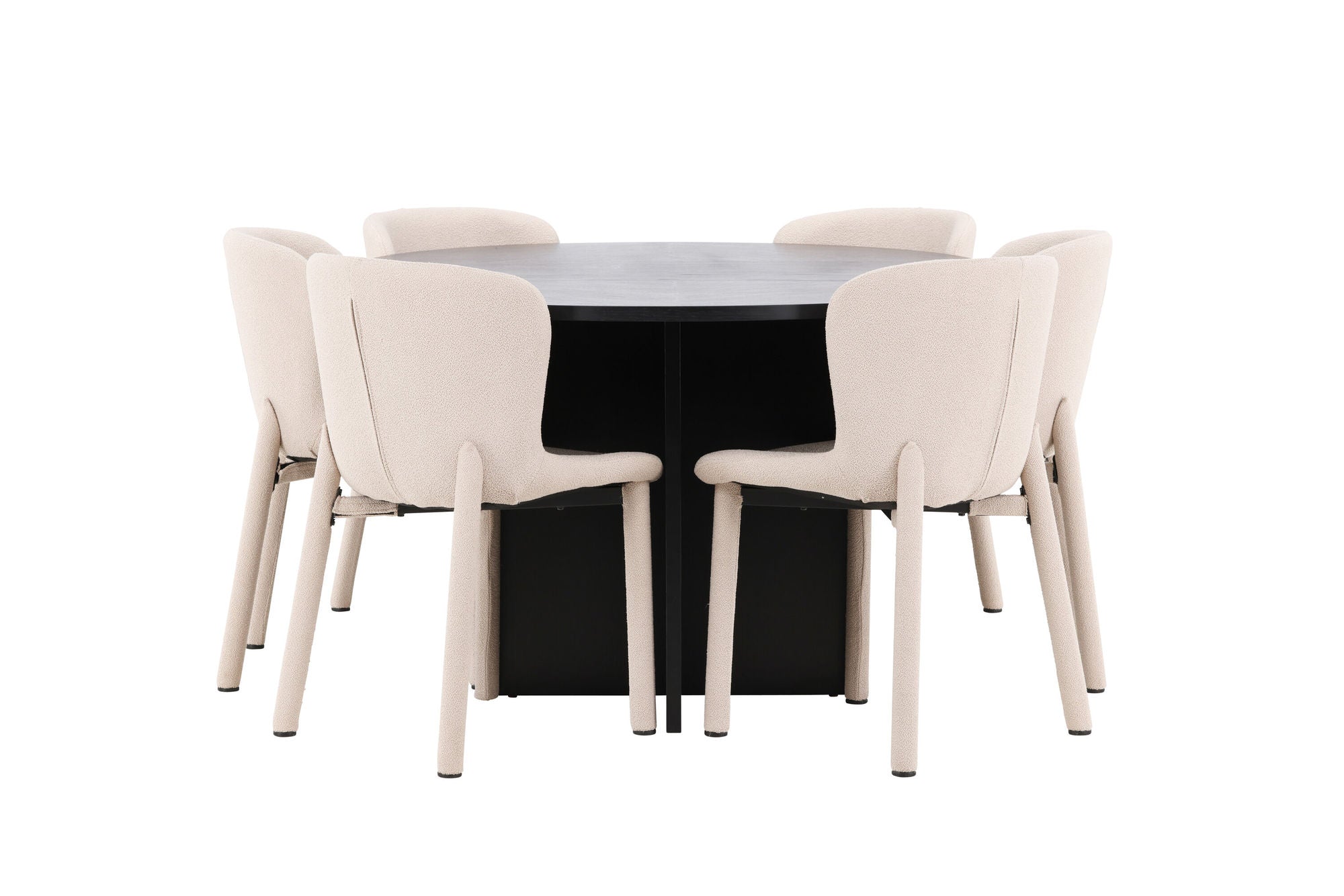 Venture Home Strada bord - Black with 6 Astoria stol - Beige