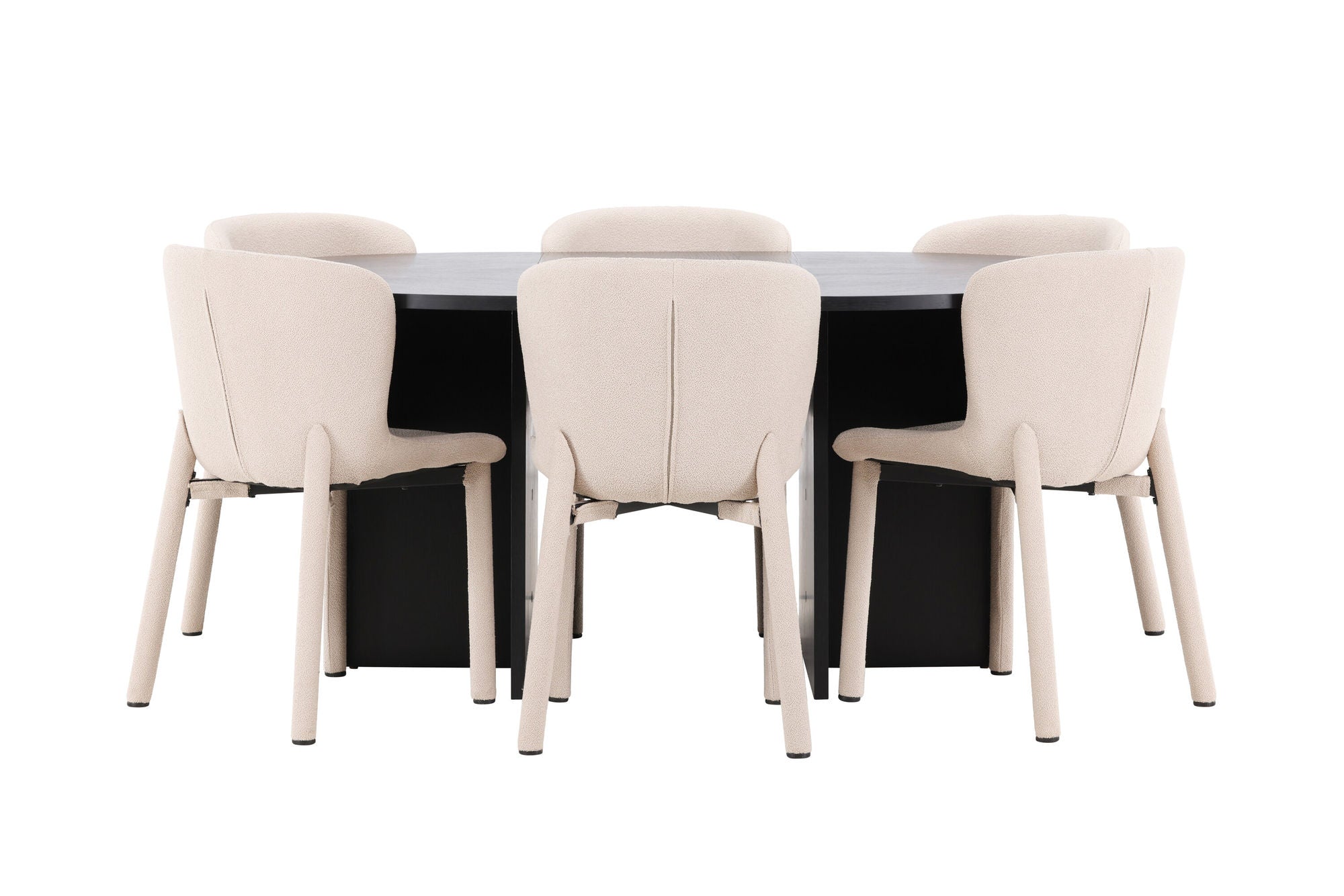Venture Home Strada bord - Black with 6 Astoria stol - Beige