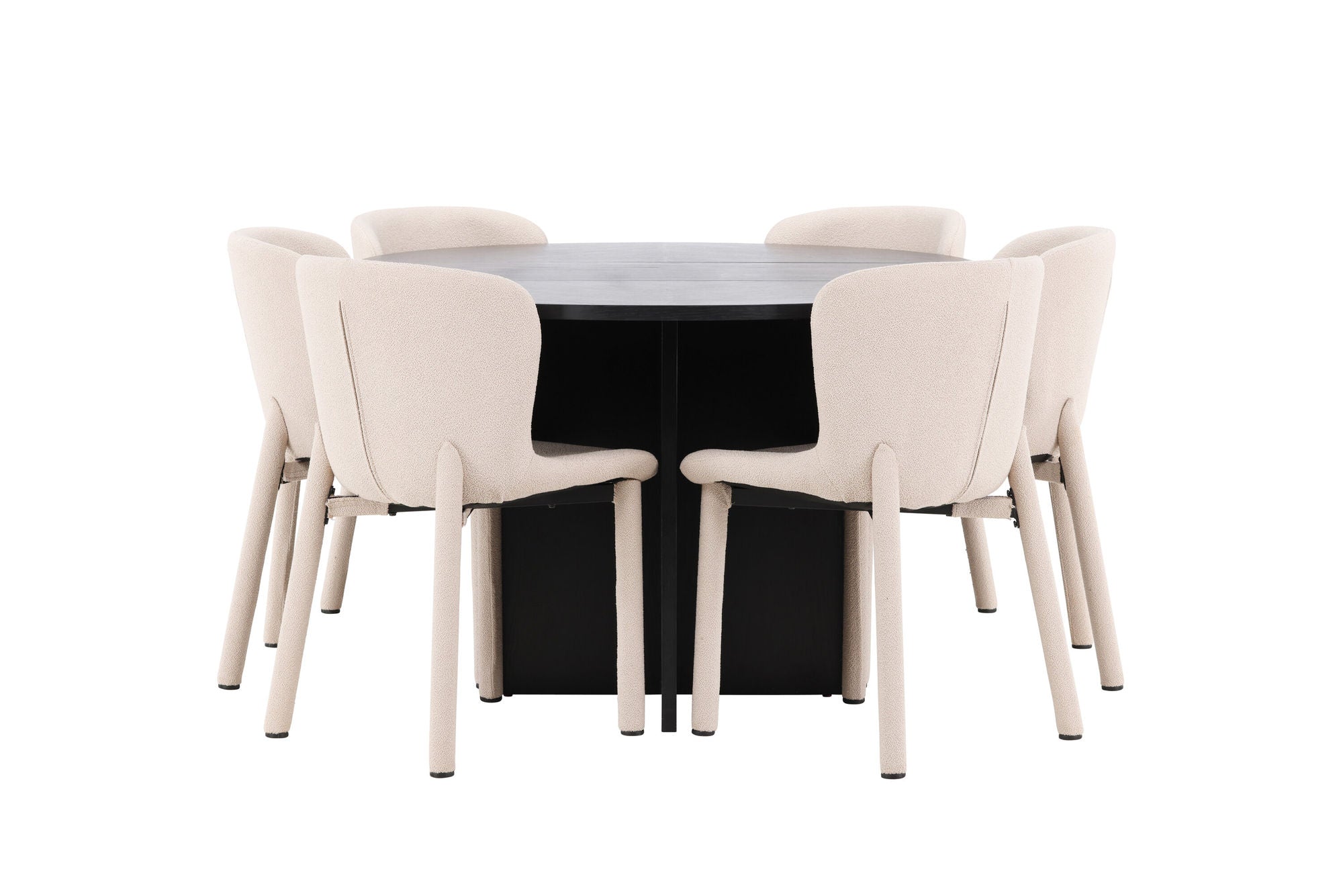 Venture Home Strada bord - Black with 6 Astoria stol - Beige