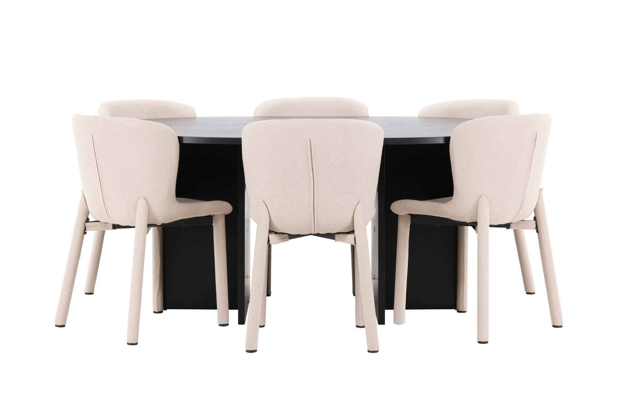 Venture Home Strada bord - Black with 6 Astoria stol - Beige