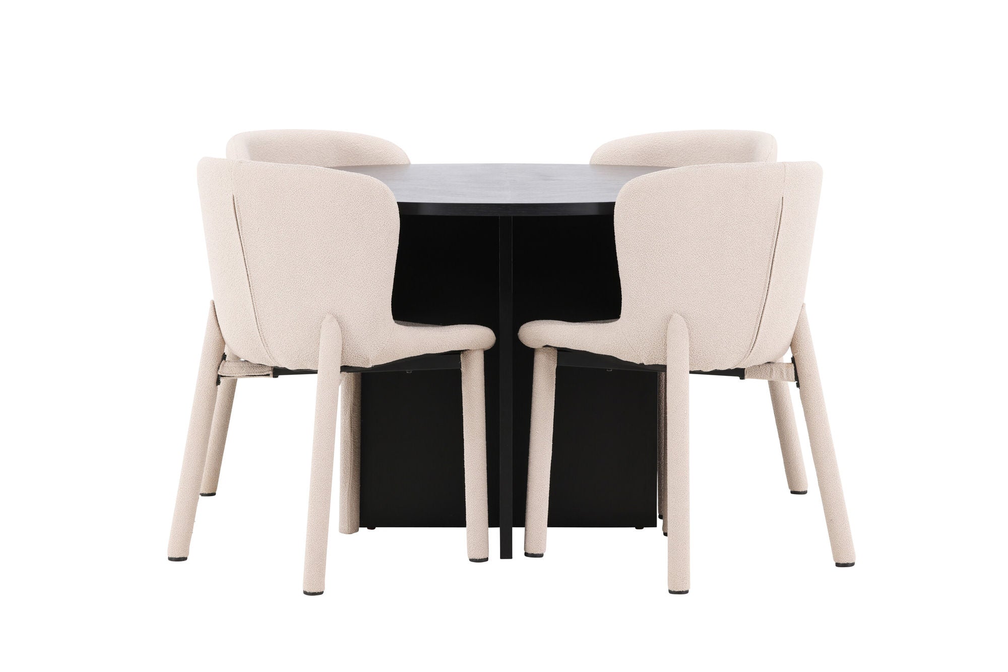 Venture Home Strada bord - Black with 4 Astoria stol - Beige
