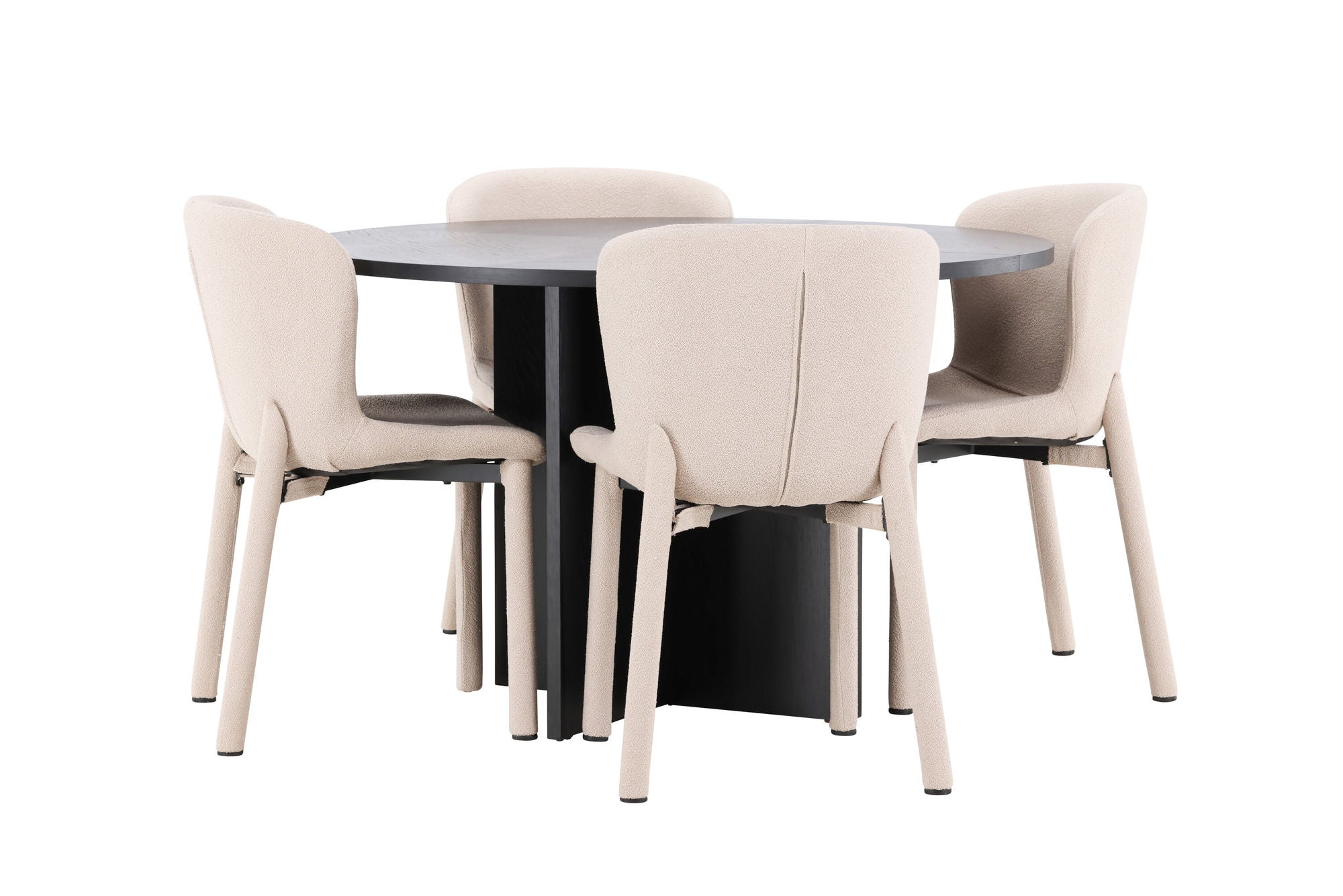 Venture Home Strada bord - Black with 4 Astoria stol - Beige