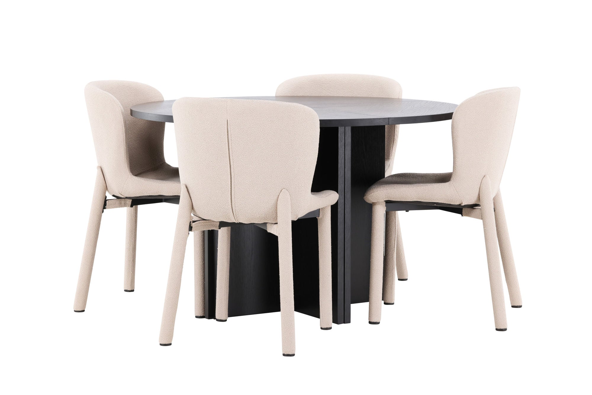 Venture Home Strada bord - Black with 4 Astoria stol - Beige