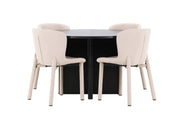 Venture Home Strada bord - Black with 4 Astoria stol - Beige