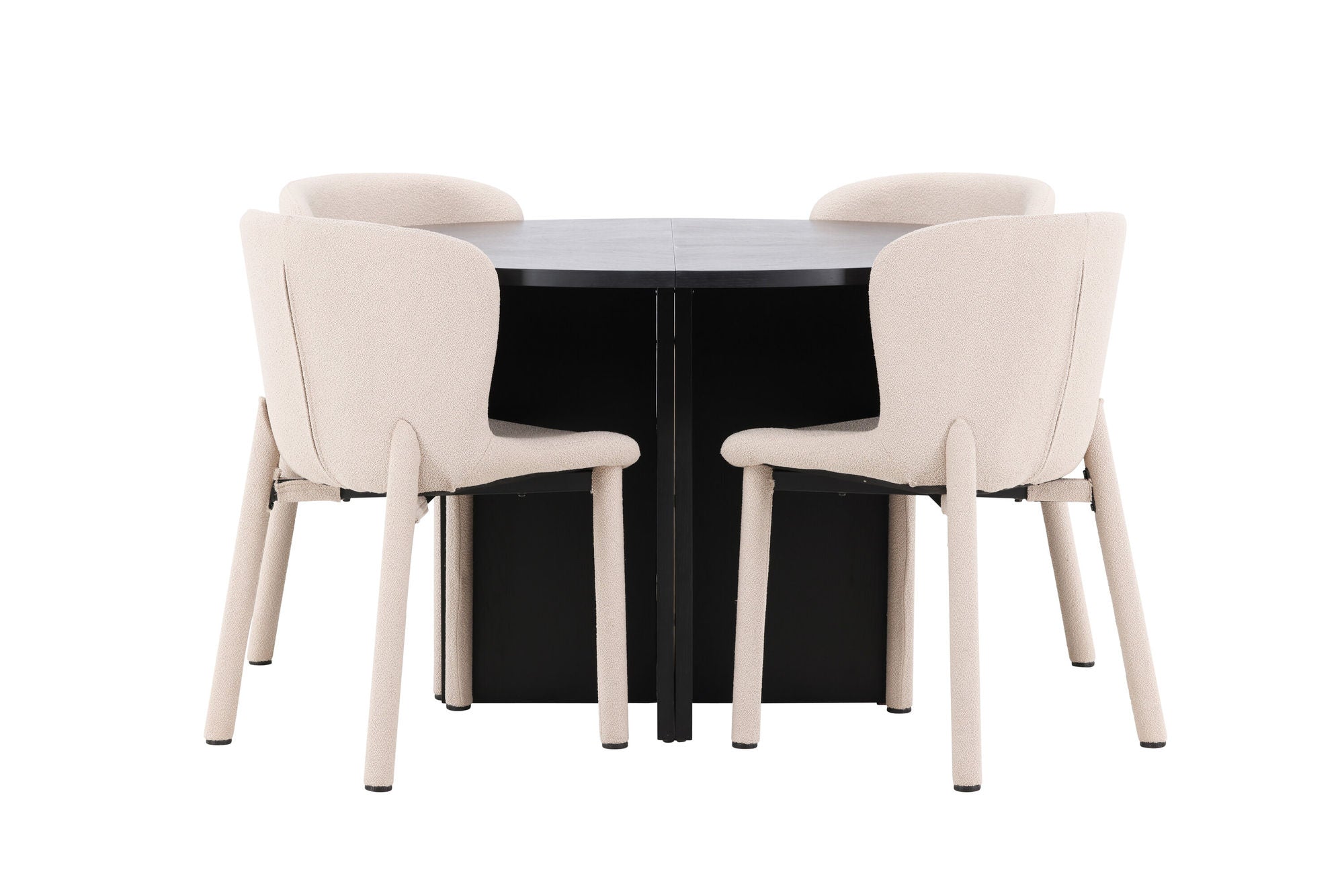 Venture Home Strada bord - Black with 4 Astoria stol - Beige