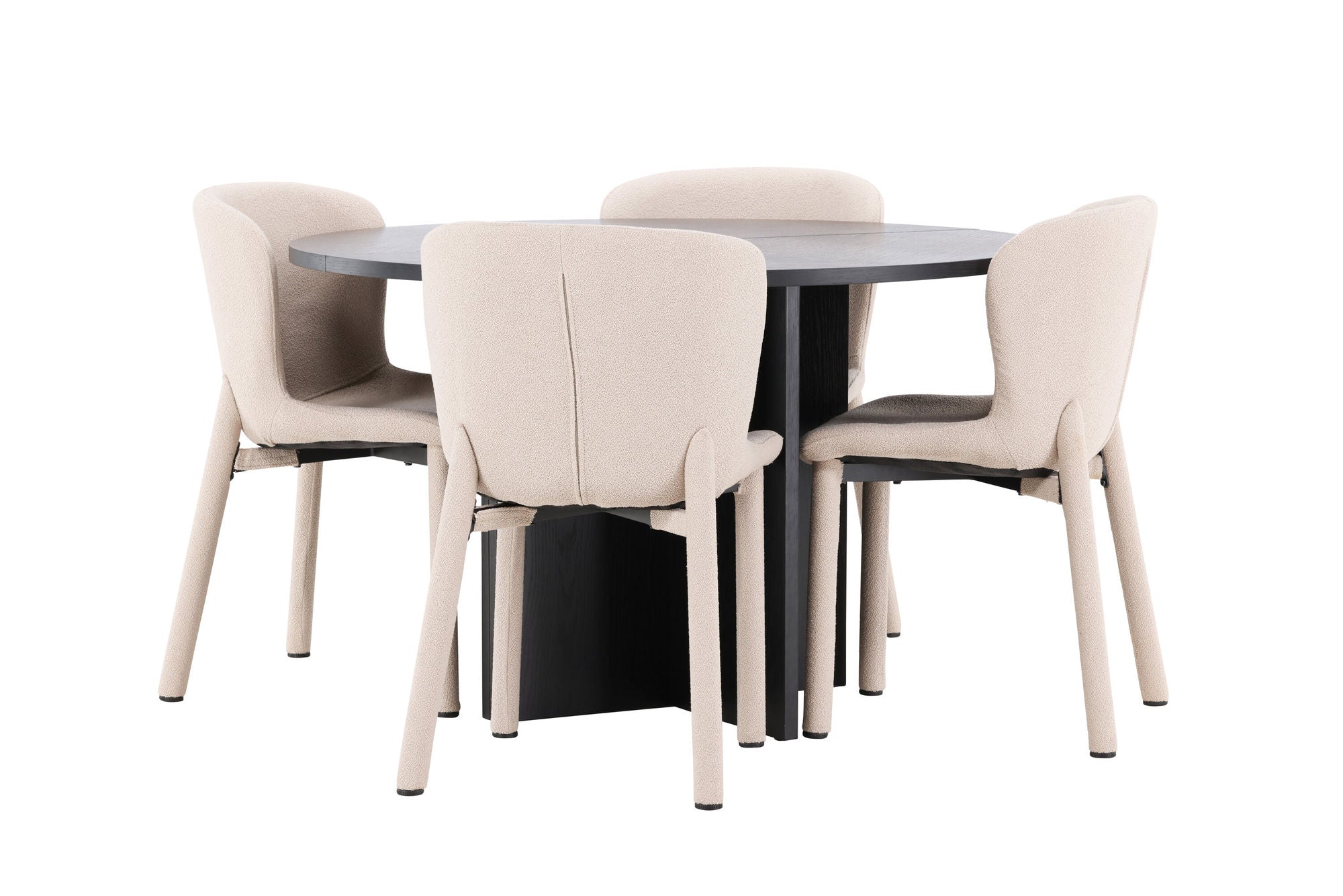 Venture Home Strada bord - Black with 4 Astoria stol - Beige