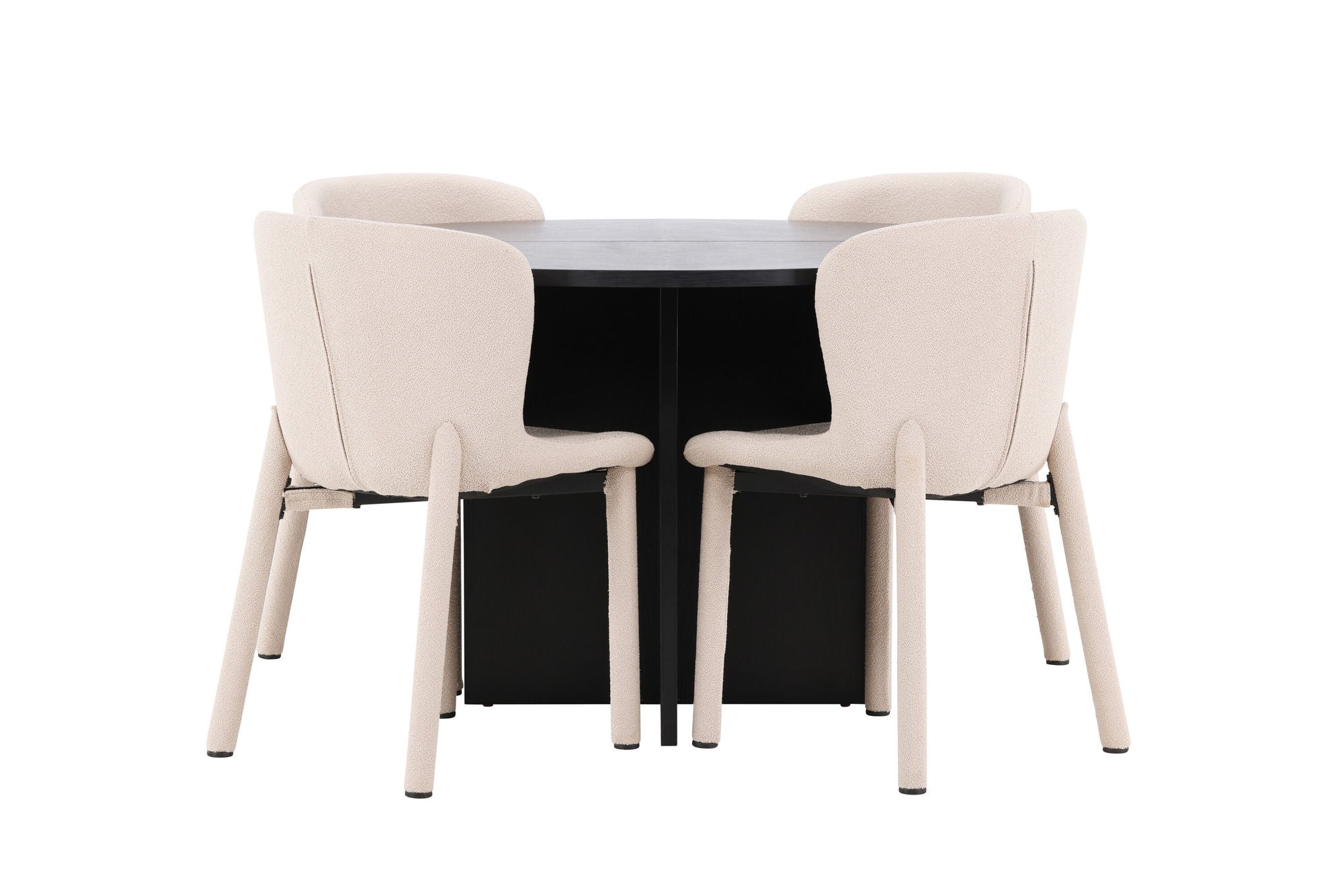 Venture Home Strada bord - Black with 4 Astoria stol - Beige