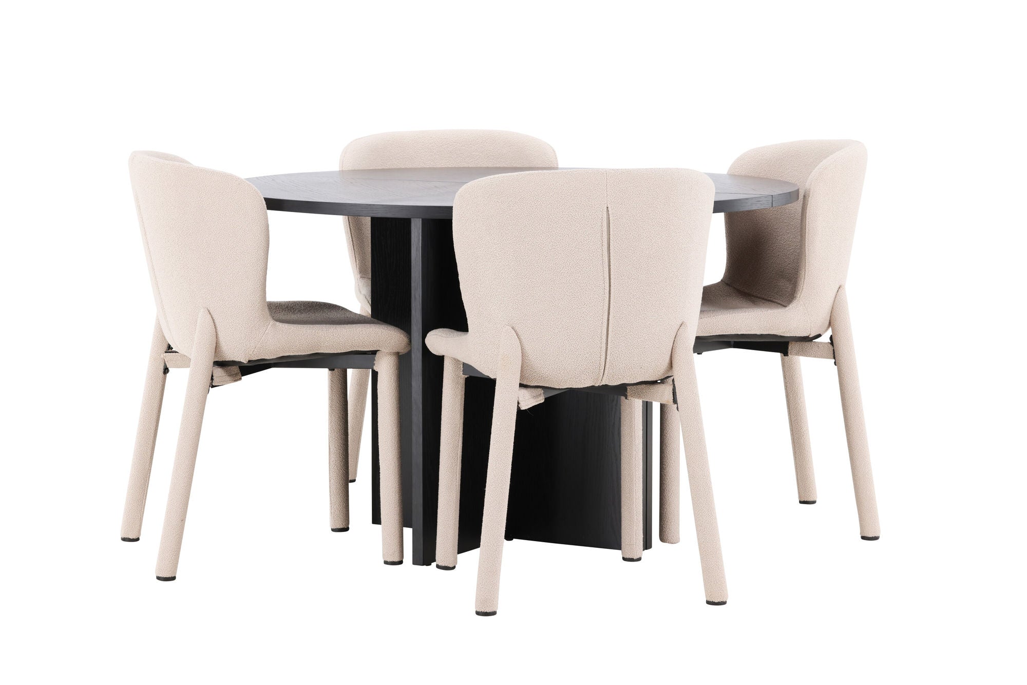 Venture Home Strada bord - Black with 4 Astoria stol - Beige