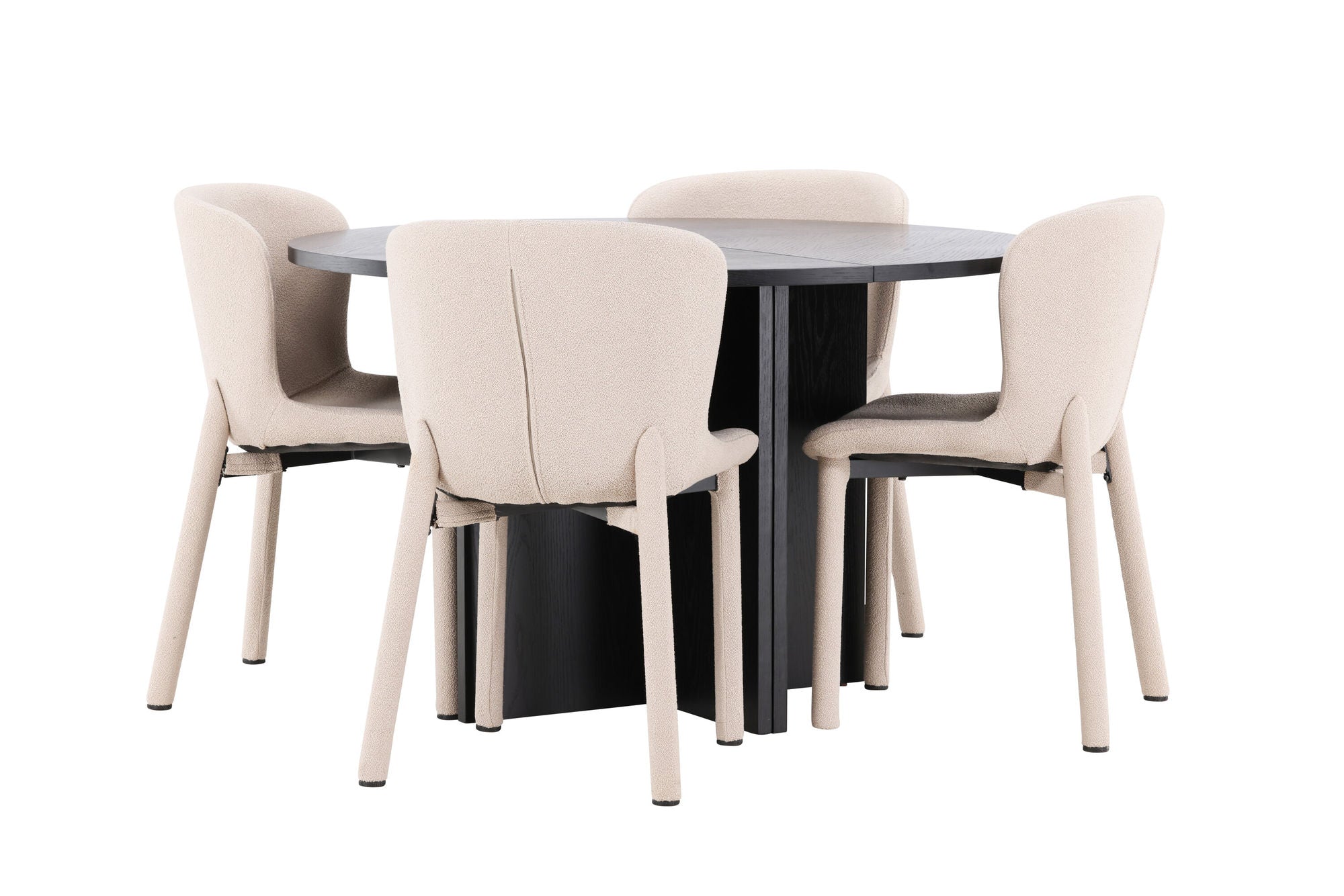 Venture Home Strada bord - Black with 4 Astoria stol - Beige