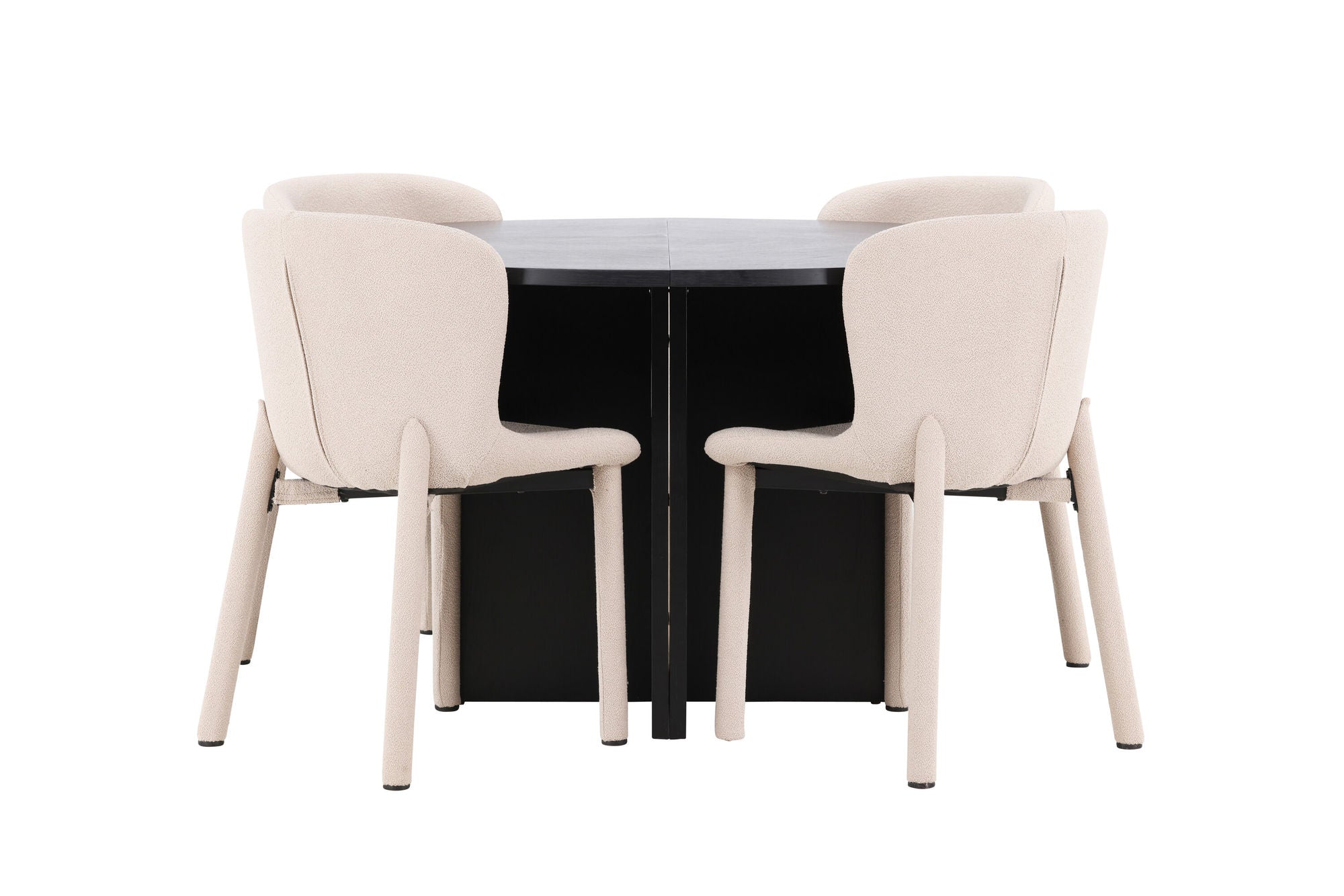 Venture Home Strada bord - Black with 4 Astoria stol - Beige