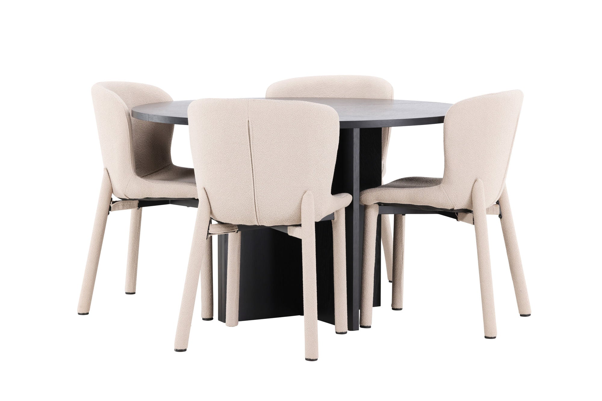 Venture Home Strada bord - Black with 4 Astoria stol - Beige