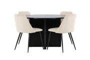 Venture Home Strada bord - Black with 4 Night stol - Black / Beige