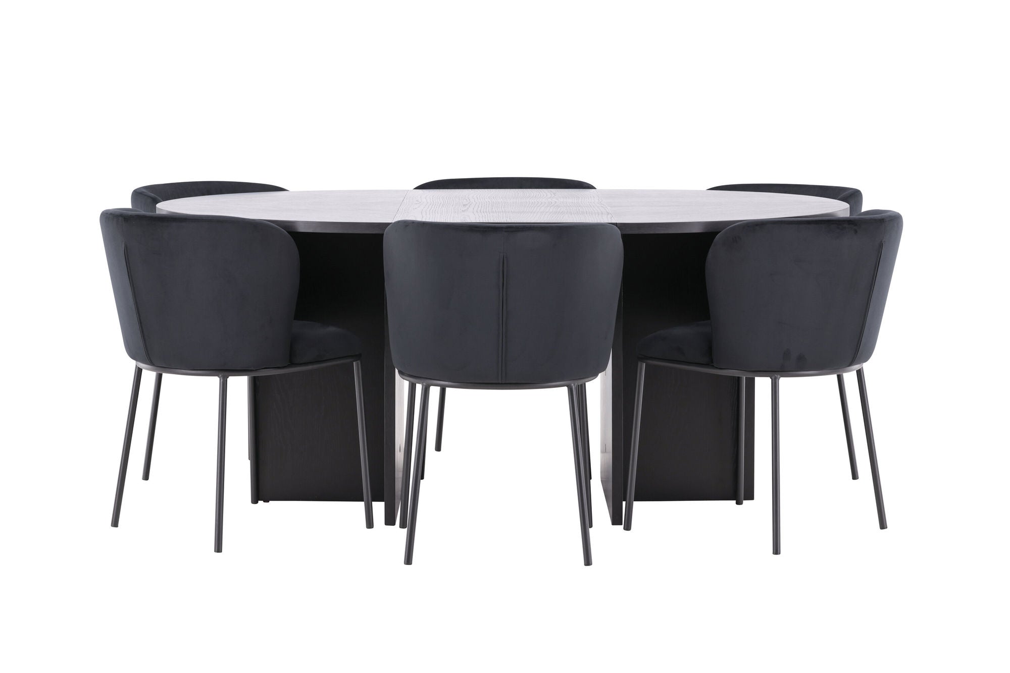 Venture Home Strada bord - Black with 6 Edina stol - Black