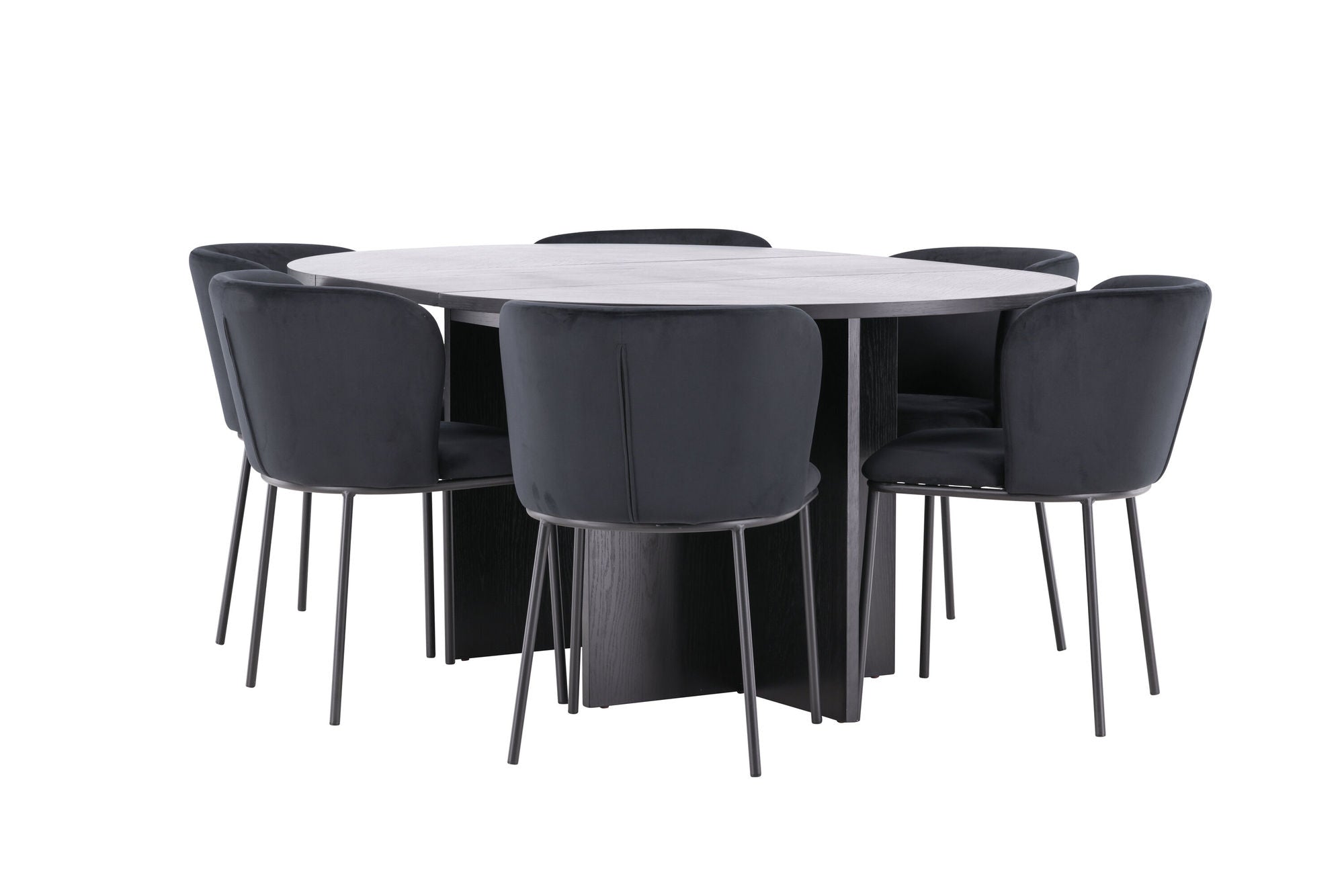 Venture Home Strada bord - Black with 6 Edina stol - Black