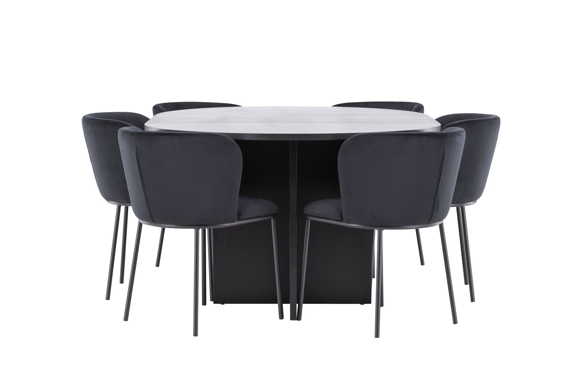 Venture Home Strada bord - Black with 6 Edina stol - Black