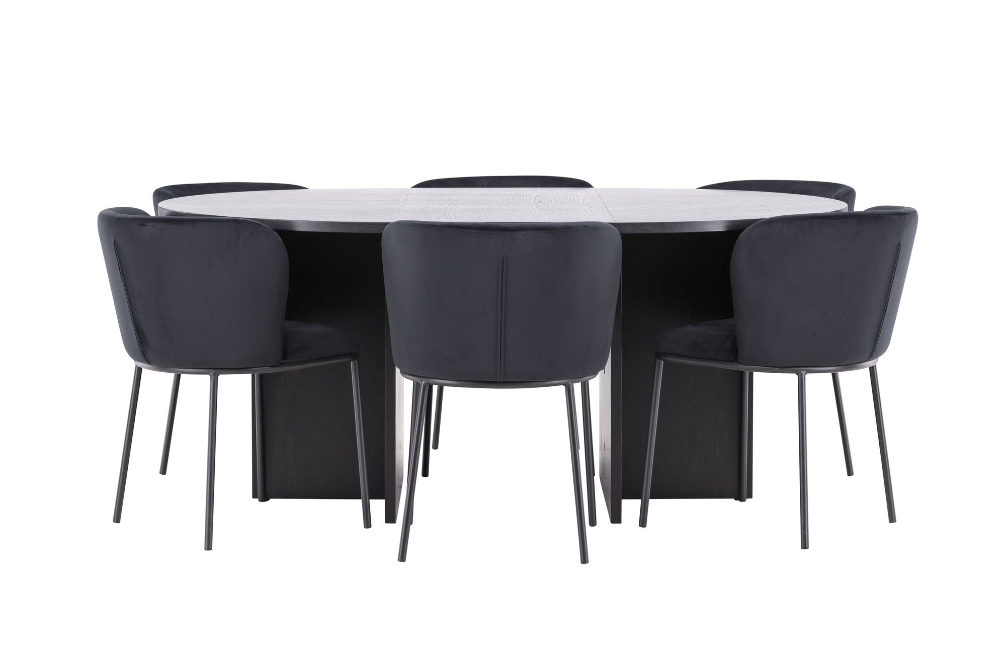 Venture Home Strada bord - Black with 6 Edina stol - Black