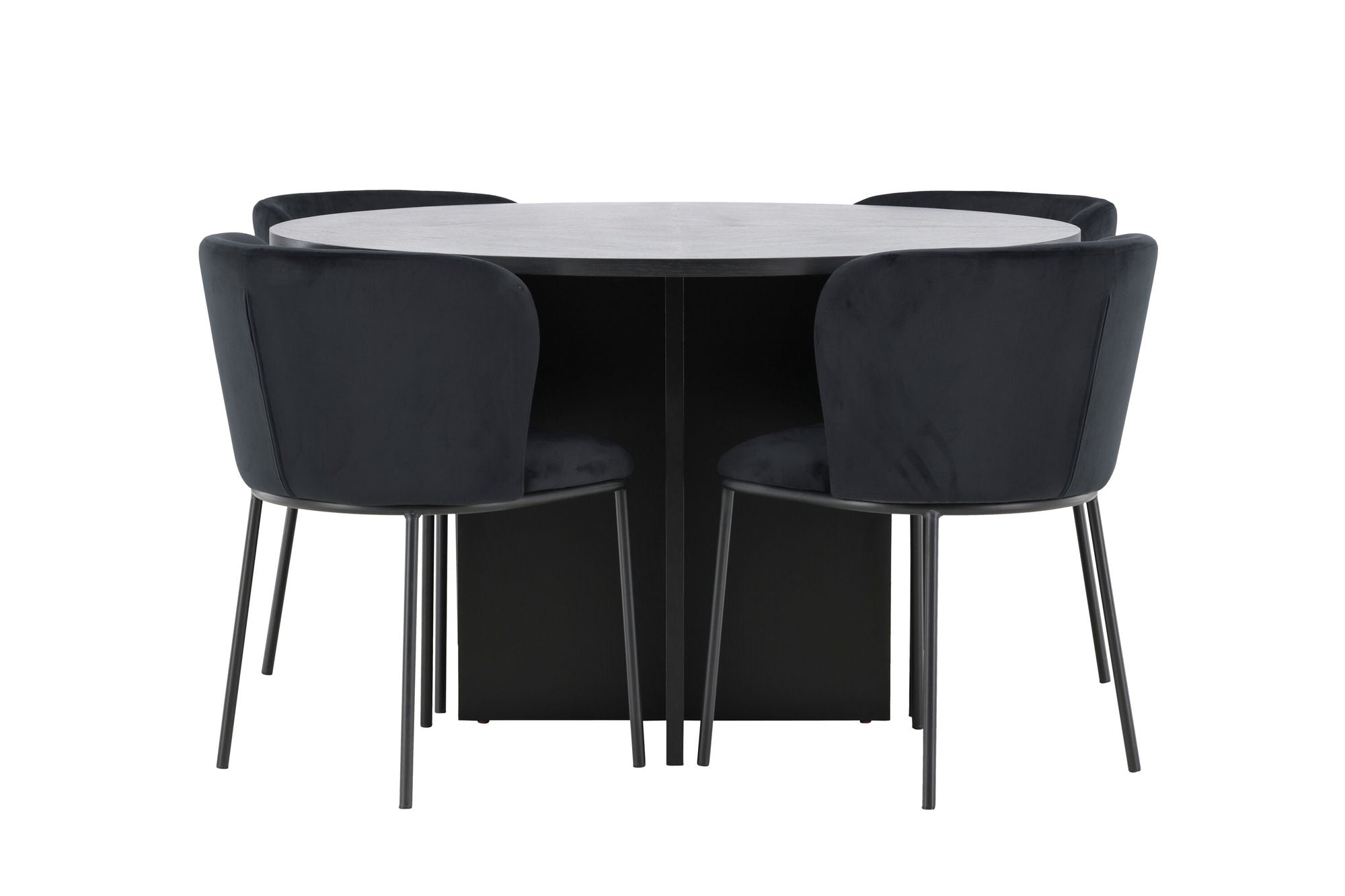 Venture Home Strada bord - Black with 4 Edina stol - Black