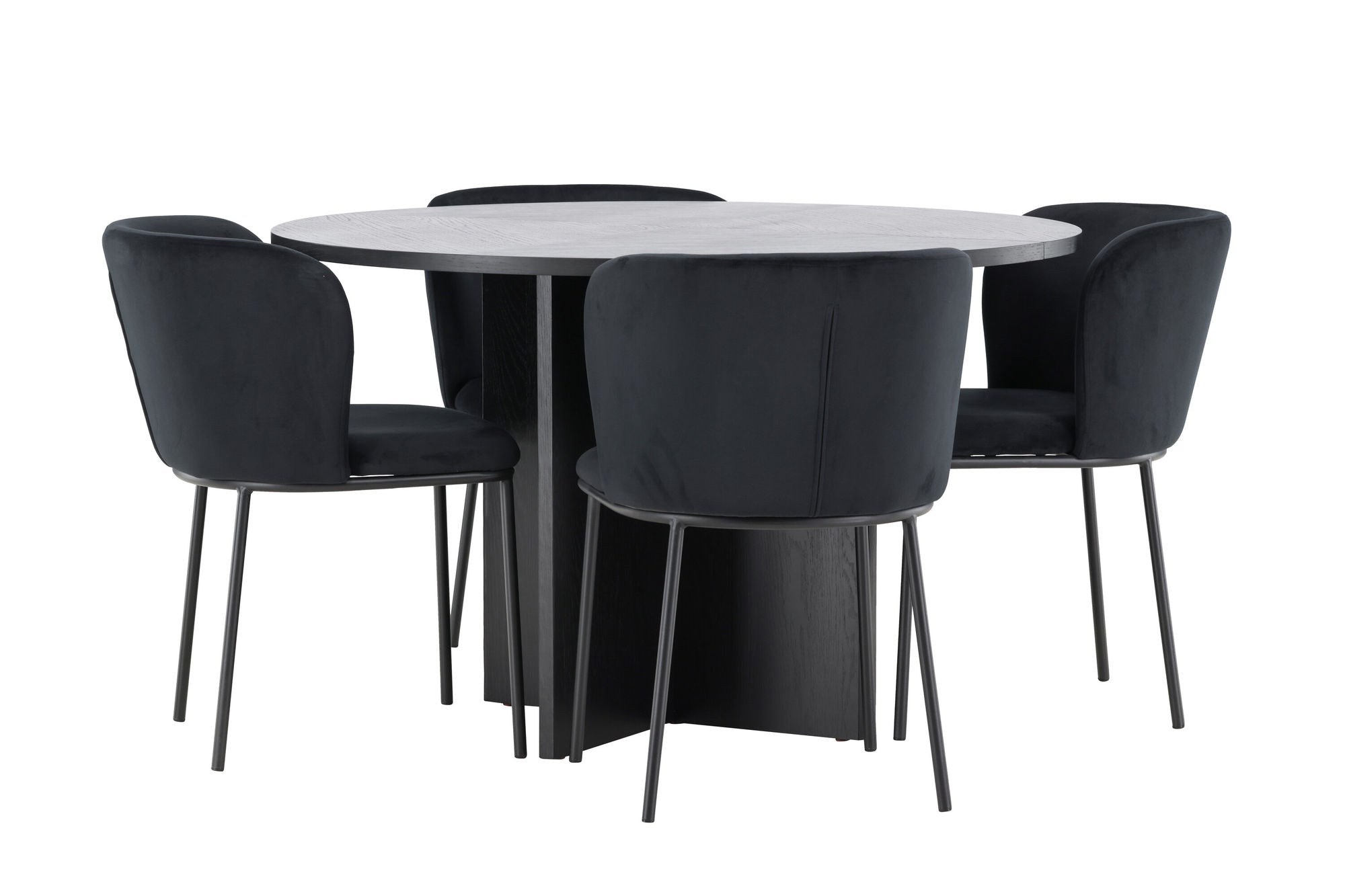 Venture Home Strada bord - Black with 4 Edina stol - Black