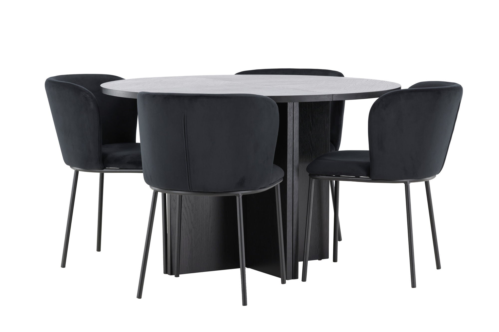 Venture Home Strada bord - Black with 4 Edina stol - Black