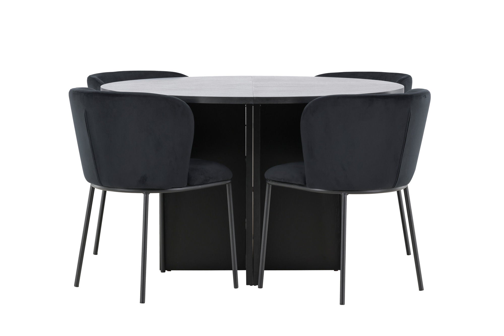 Venture Home Strada bord - Black with 4 Edina stol - Black