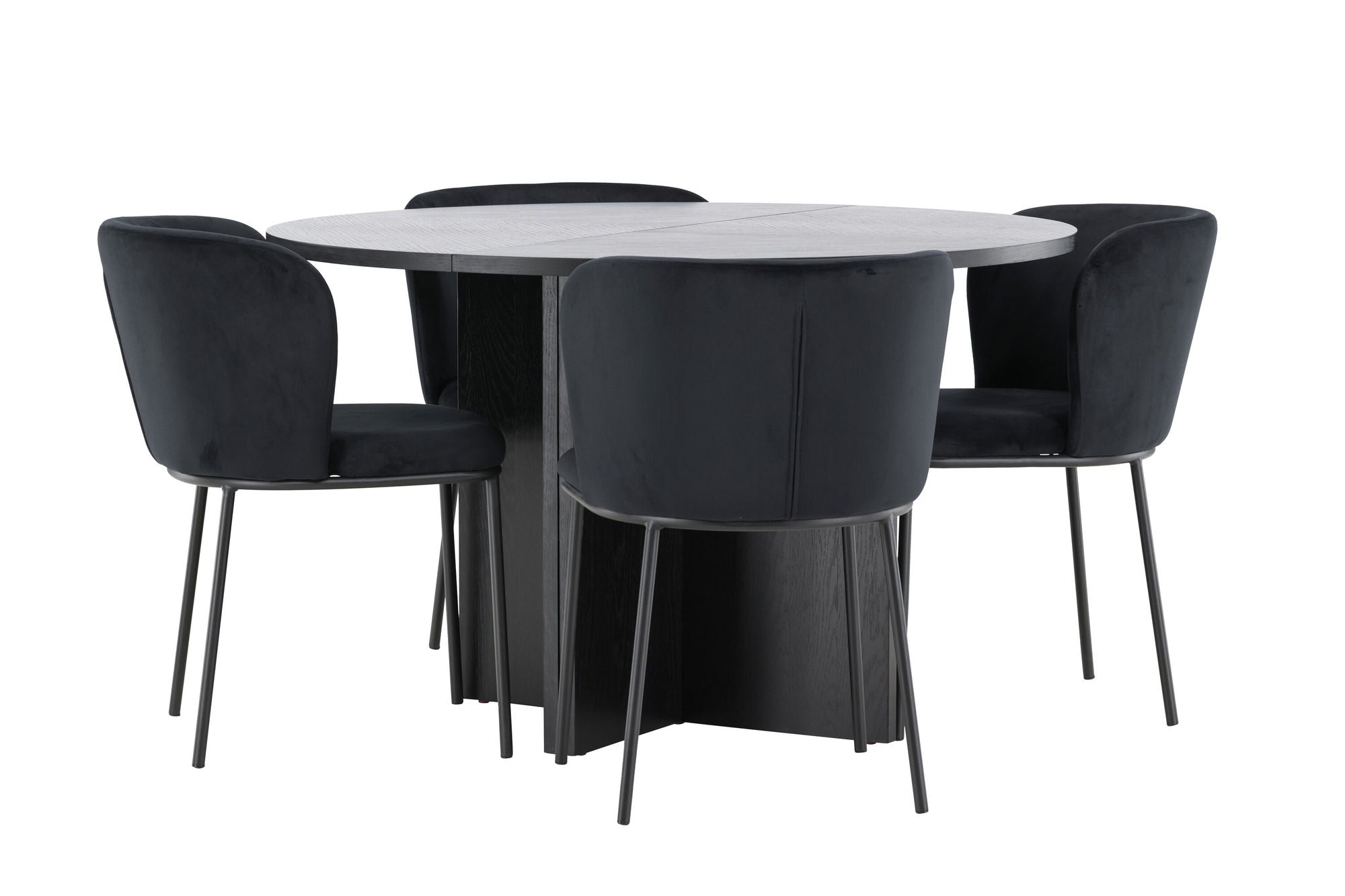 Venture Home Strada bord - Black with 4 Edina stol - Black