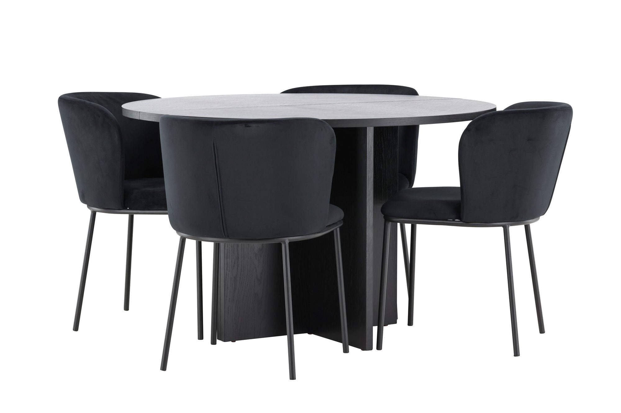 Venture Home Strada bord - Black with 4 Edina stol - Black