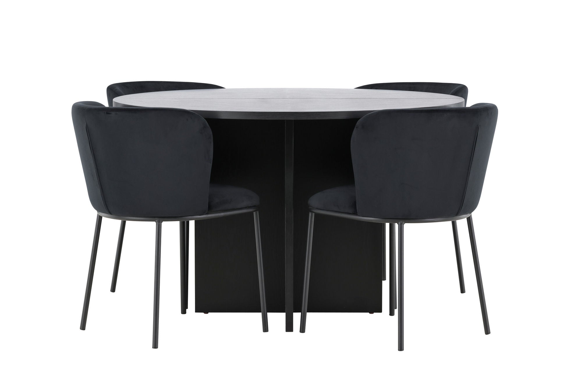 Venture Home Strada bord - Black with 4 Edina stol - Black
