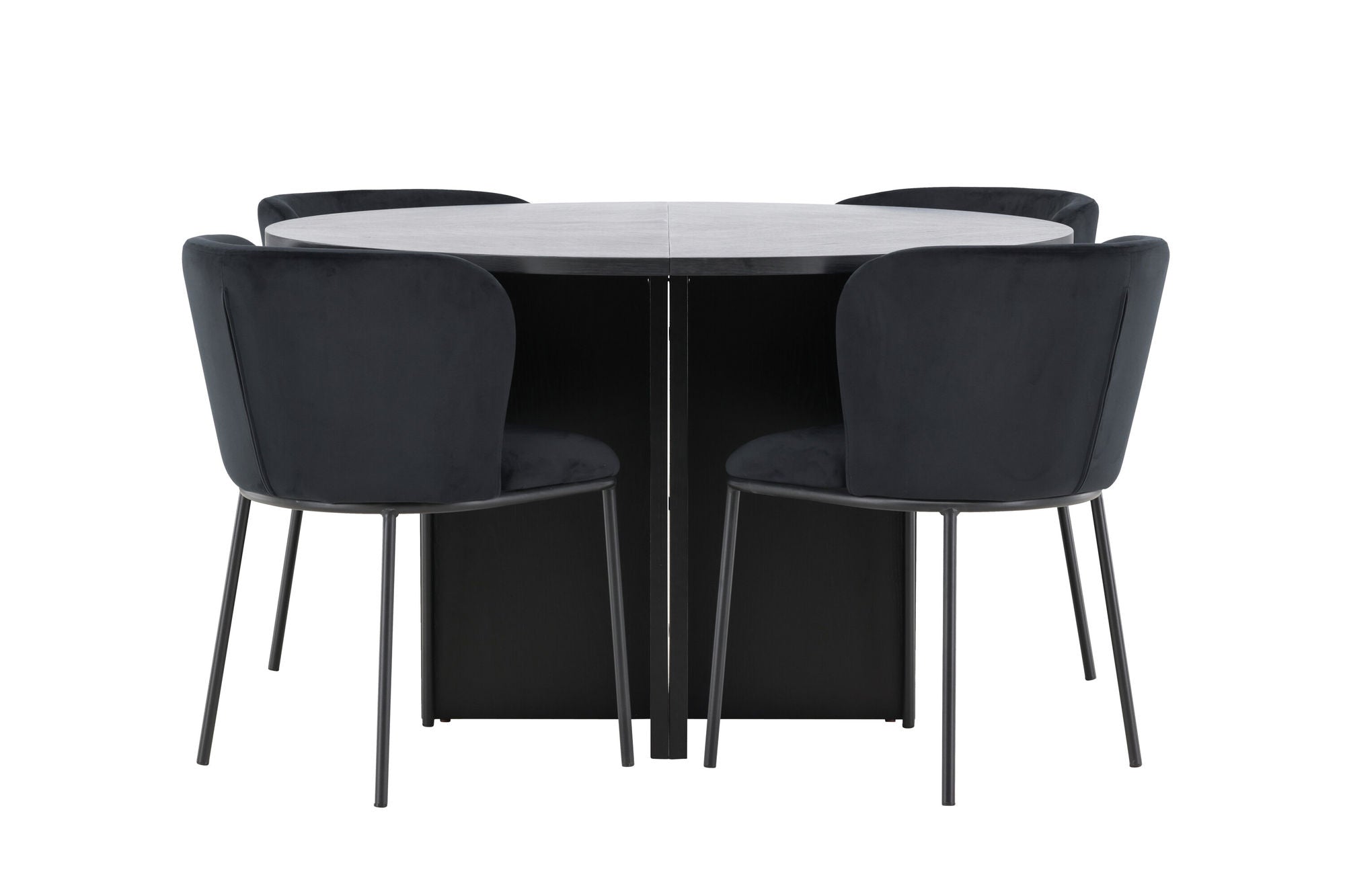 Venture Home Strada bord - Black with 4 Edina stol - Black