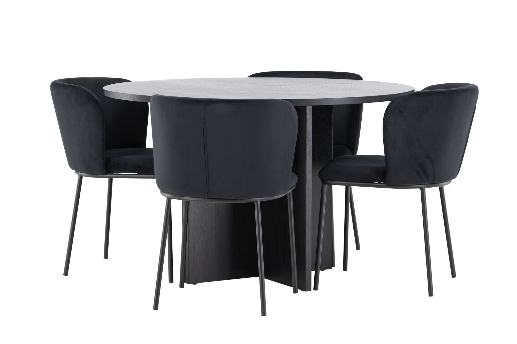 Venture Home Strada bord - Black with 4 Edina stol - Black