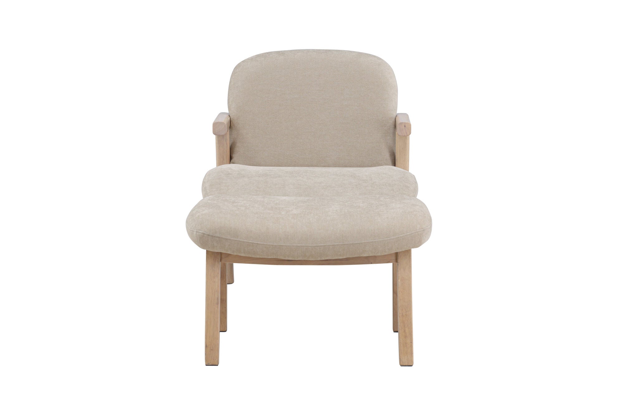 Venture Home Rile Armchair + Ottoman - Whitewash/ Beige
