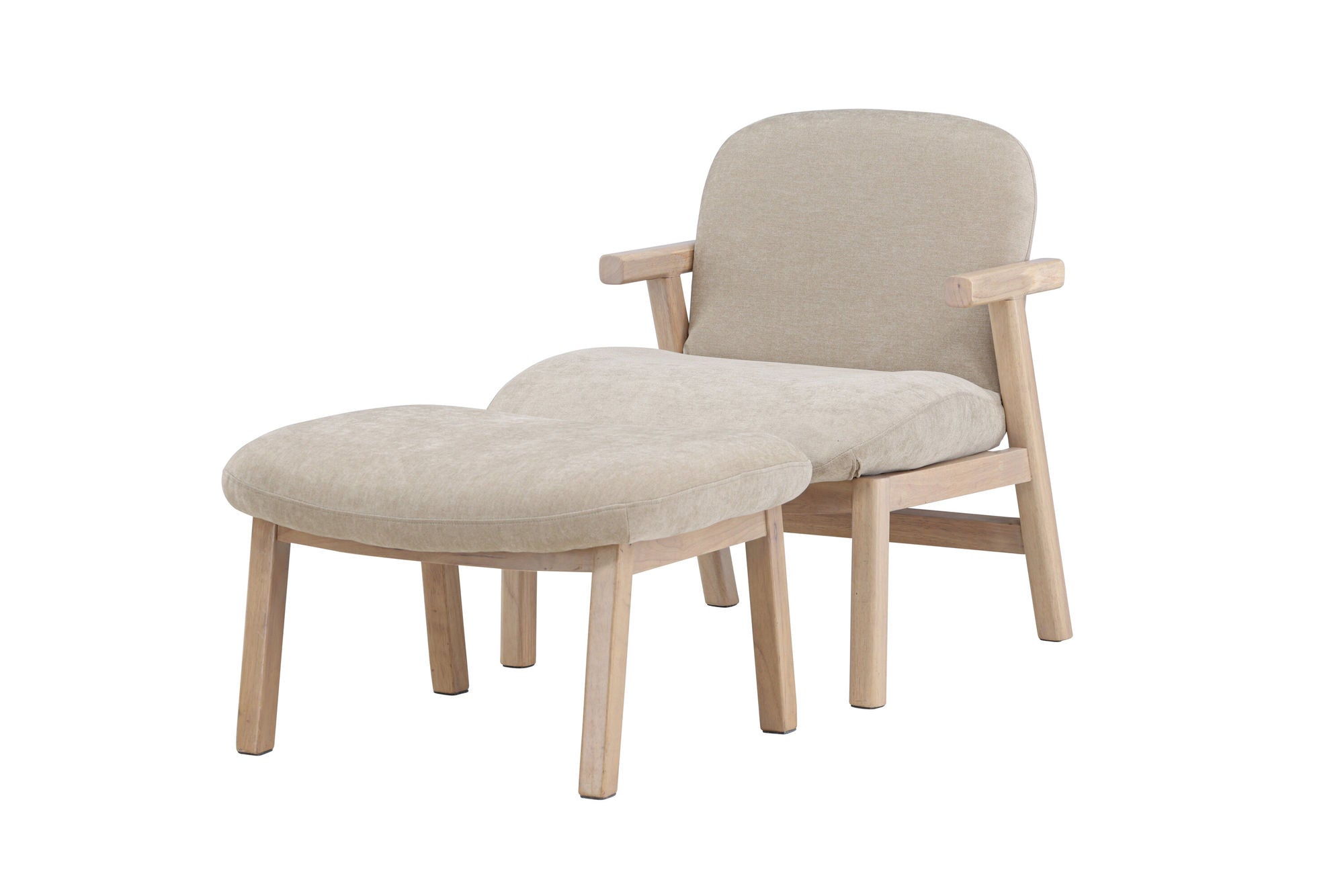 Venture Home Rile Armchair + Ottoman - Whitewash/ Beige