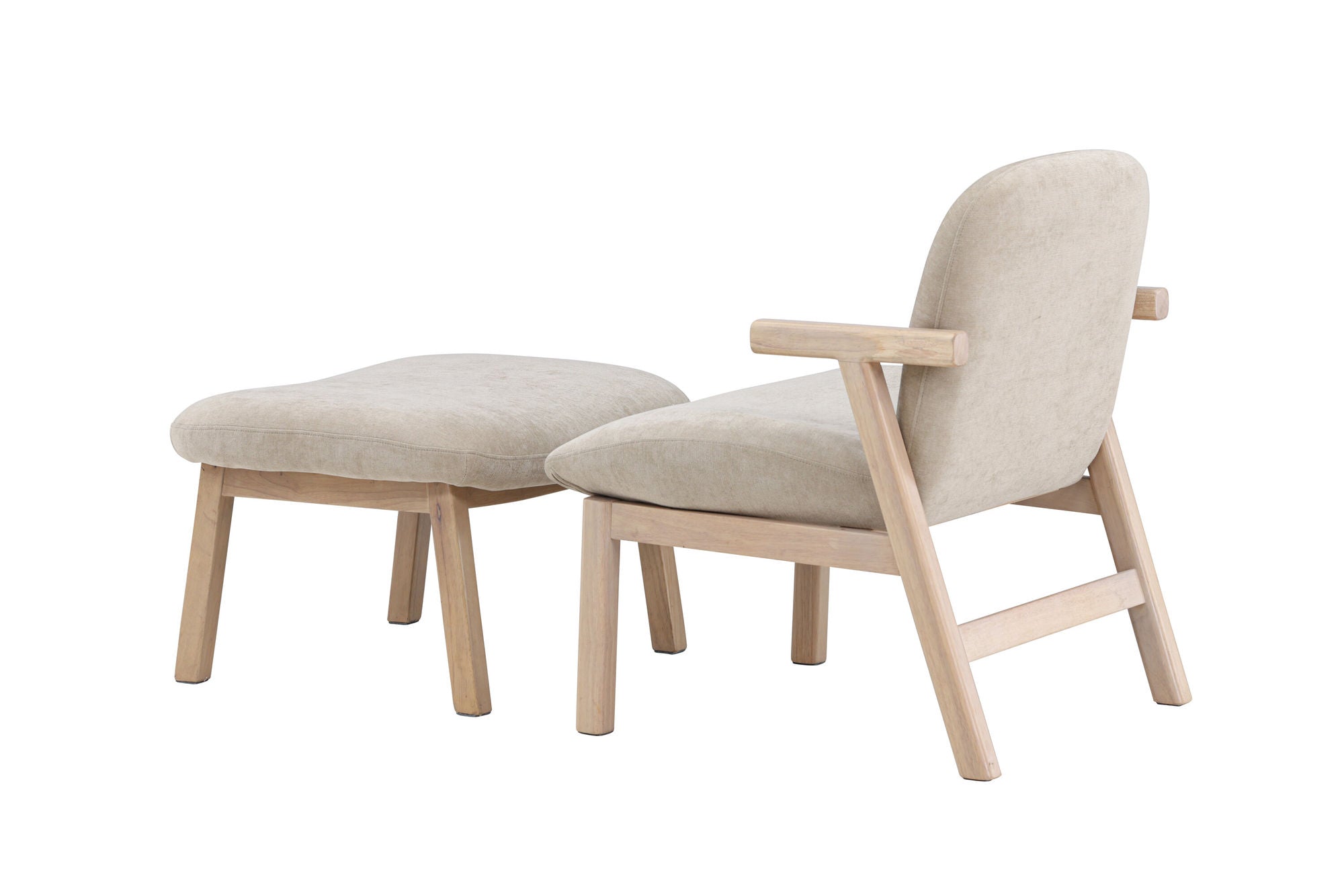Venture Home Rile Armchair + Ottoman - Whitewash/ Beige
