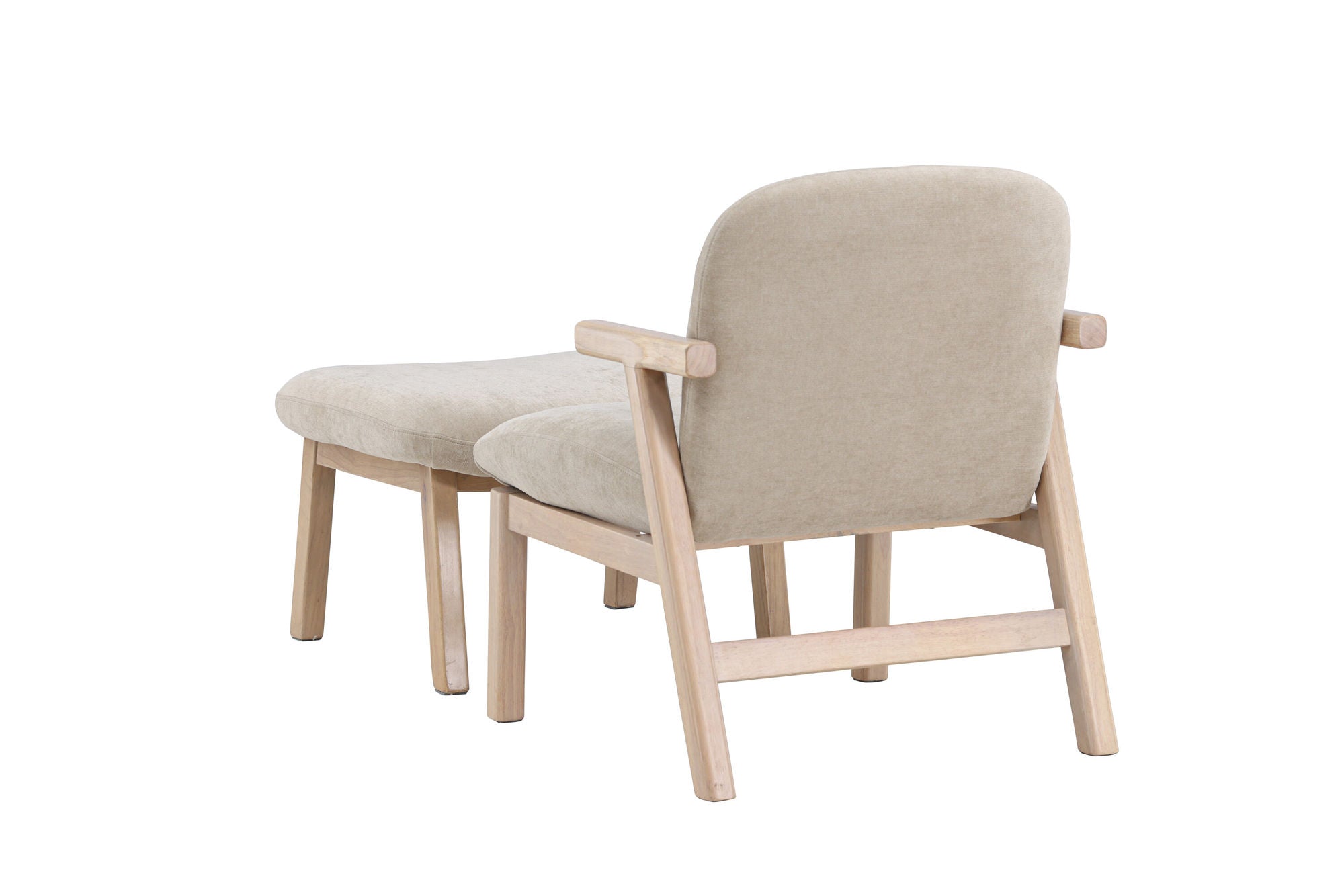 Venture Home Rile Armchair + Ottoman - Whitewash/ Beige
