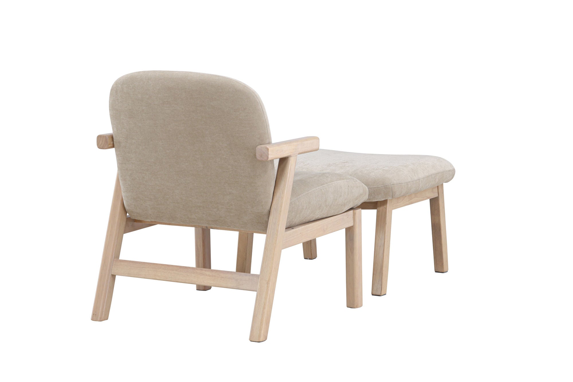 Venture Home Rile Armchair + Ottoman - Whitewash/ Beige
