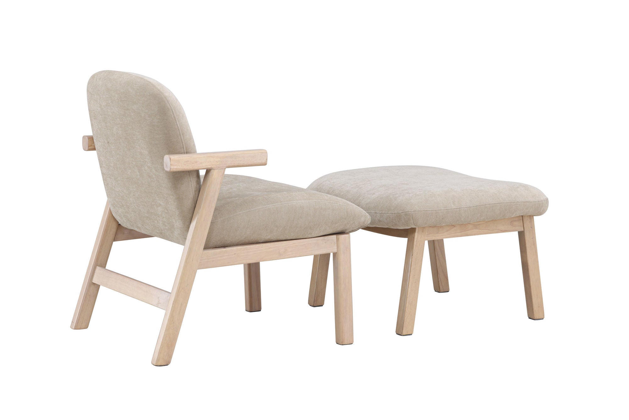Venture Home Rile Armchair + Ottoman - Whitewash/ Beige