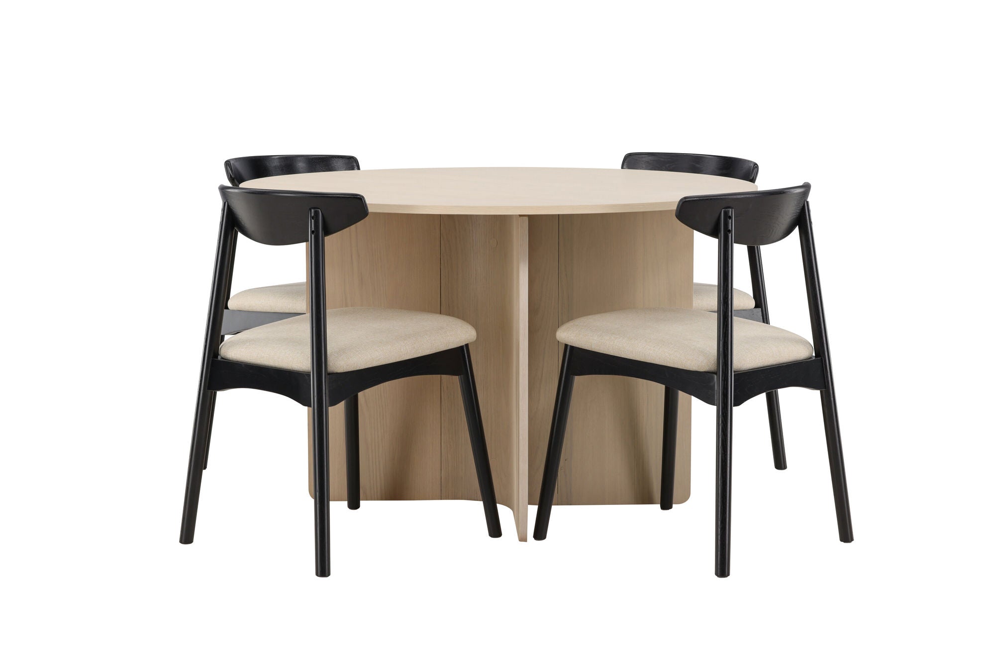 Venture Home Tyresö bord ø120 - Whitewash with Ven stol - Black
