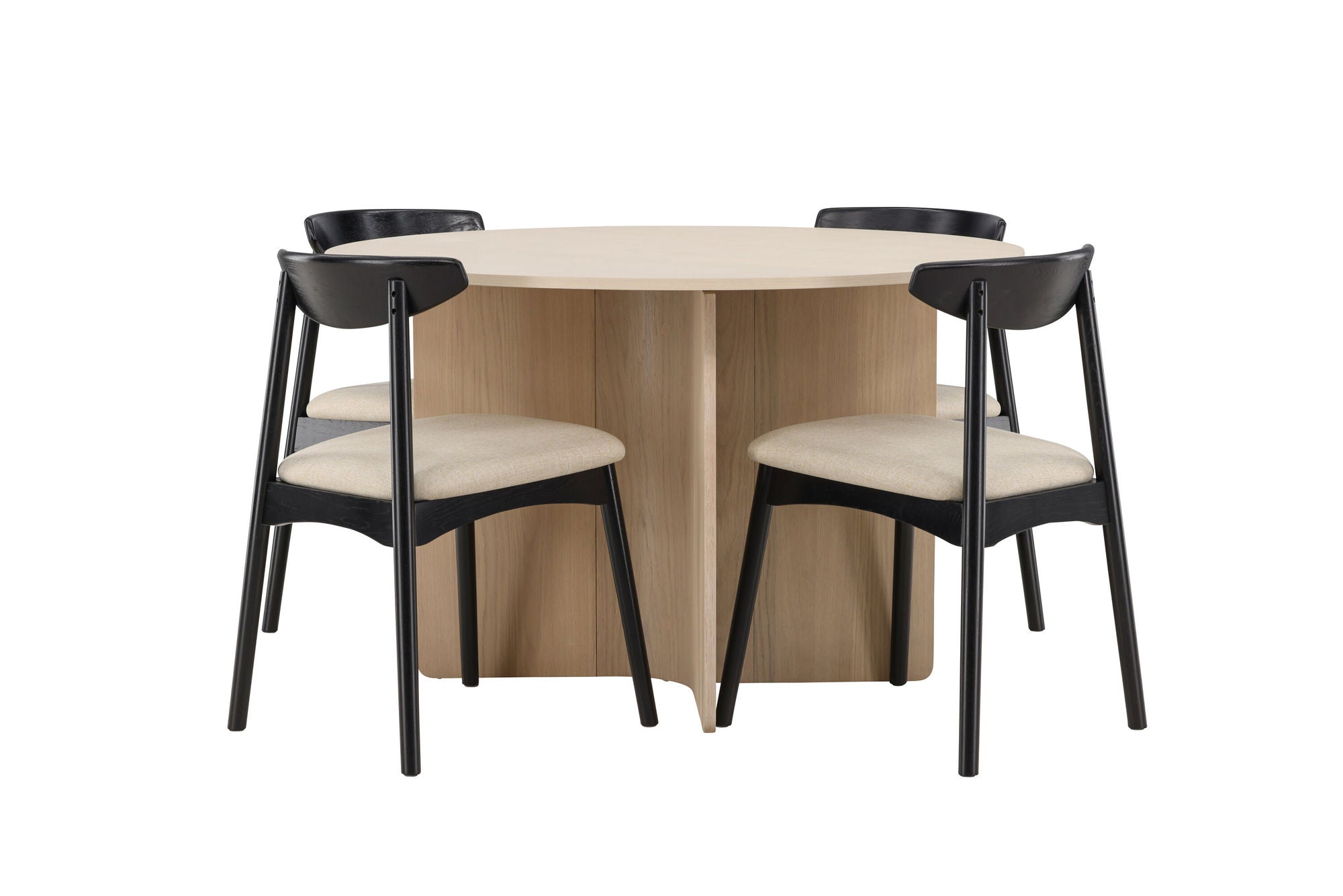 Venture Home Tyresö bord ø120 - Whitewash with Ven stol - Black
