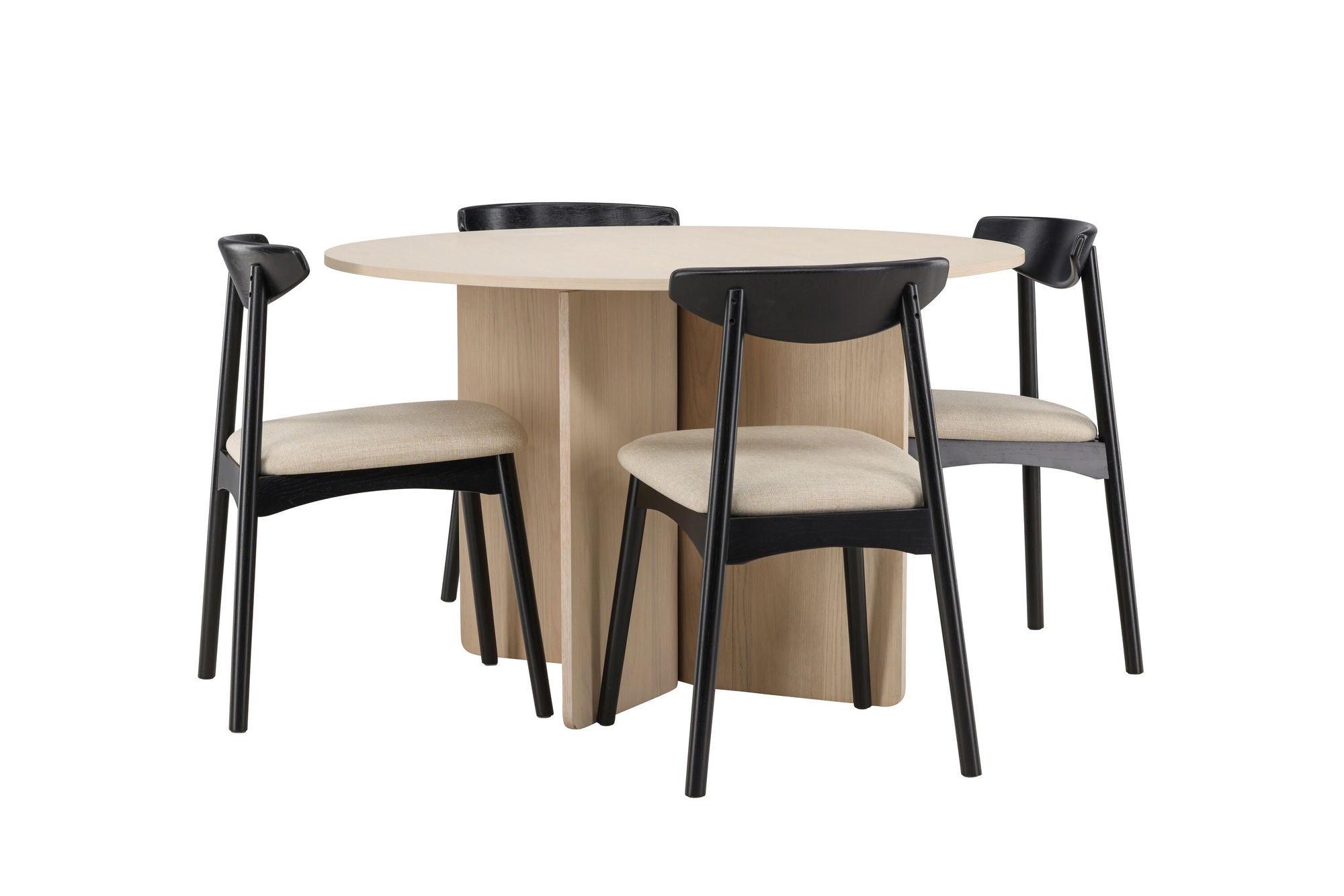 Venture Home Tyresö bord ø120 - Whitewash with Ven stol - Black