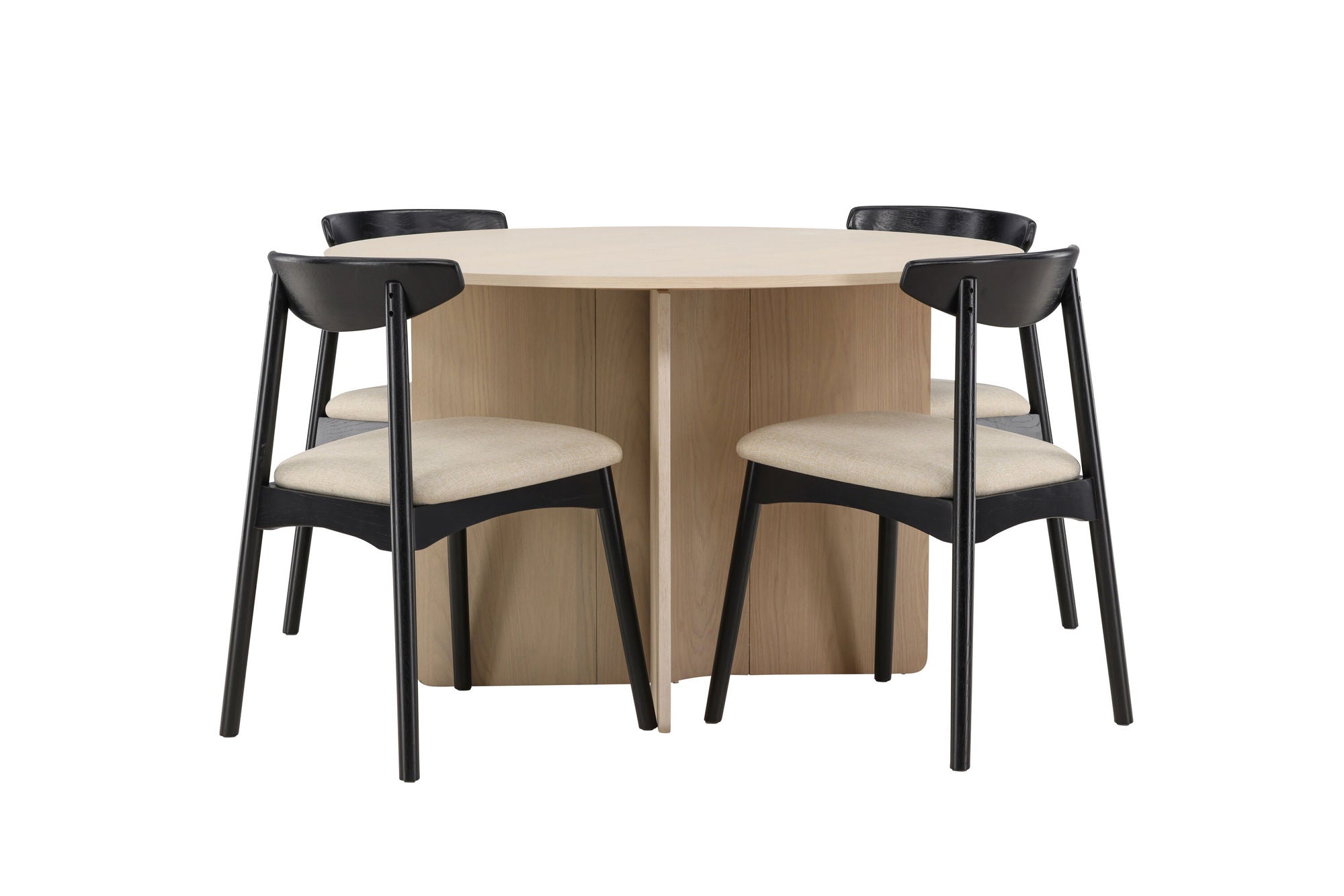 Venture Home Tyresö bord ø120 - Whitewash with Ven stol - Black