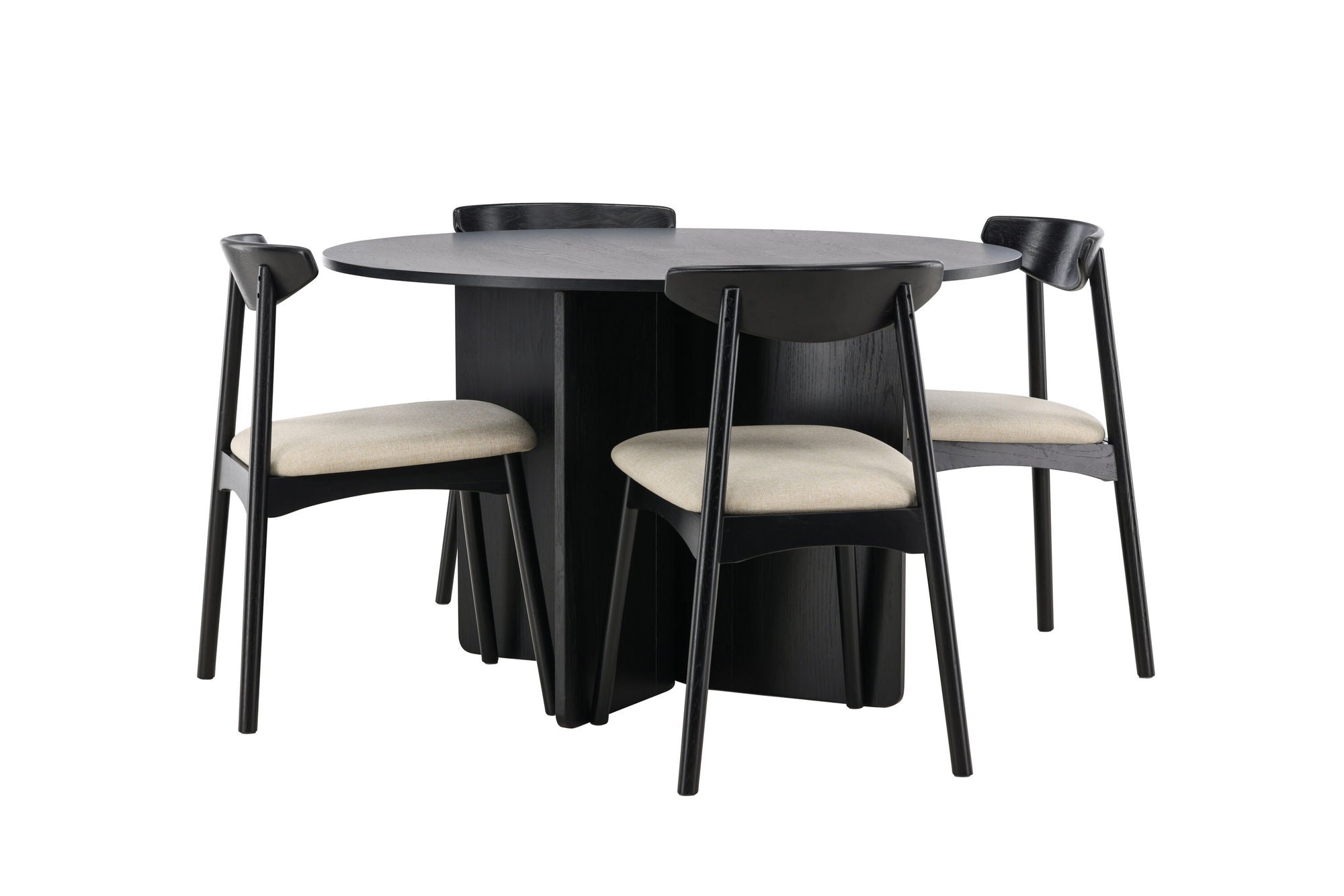 Venture Home Tyresö bord ø120 - Black with Ven stol - Black